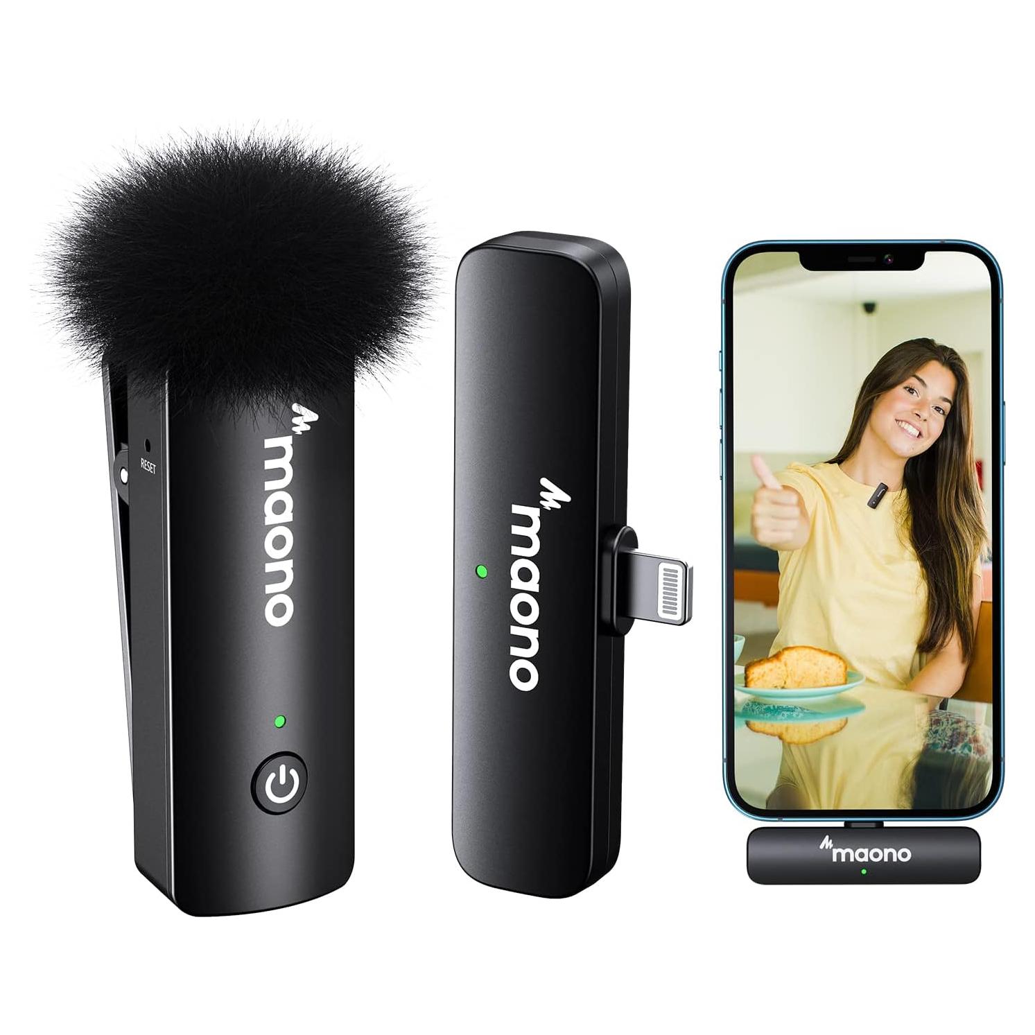 Micrófono Lavalier Inalámbrico MAONO WM600 B1 para iPhone