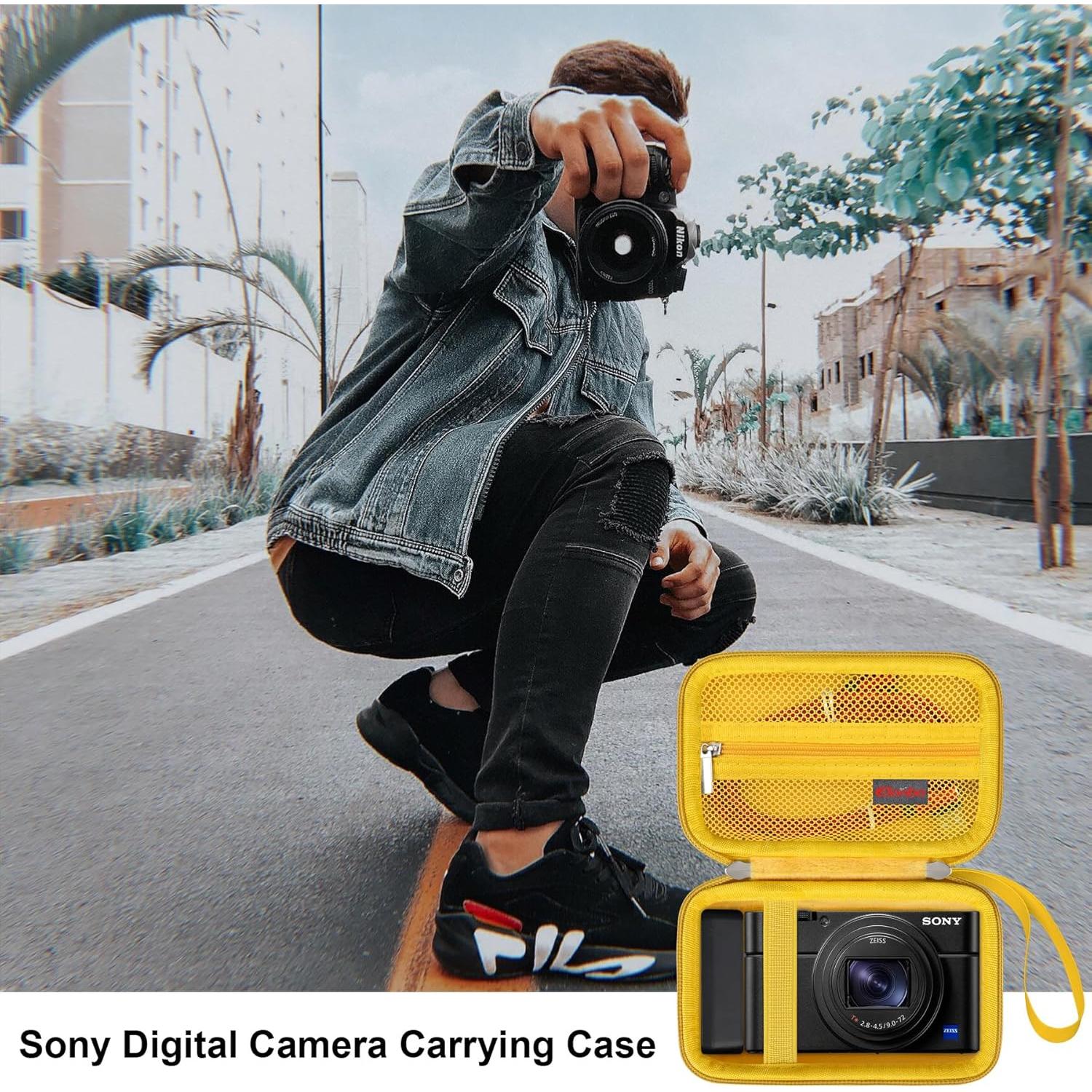 Funda de Transporte Elonbo para Cámara Sony RX100 - Amarillo