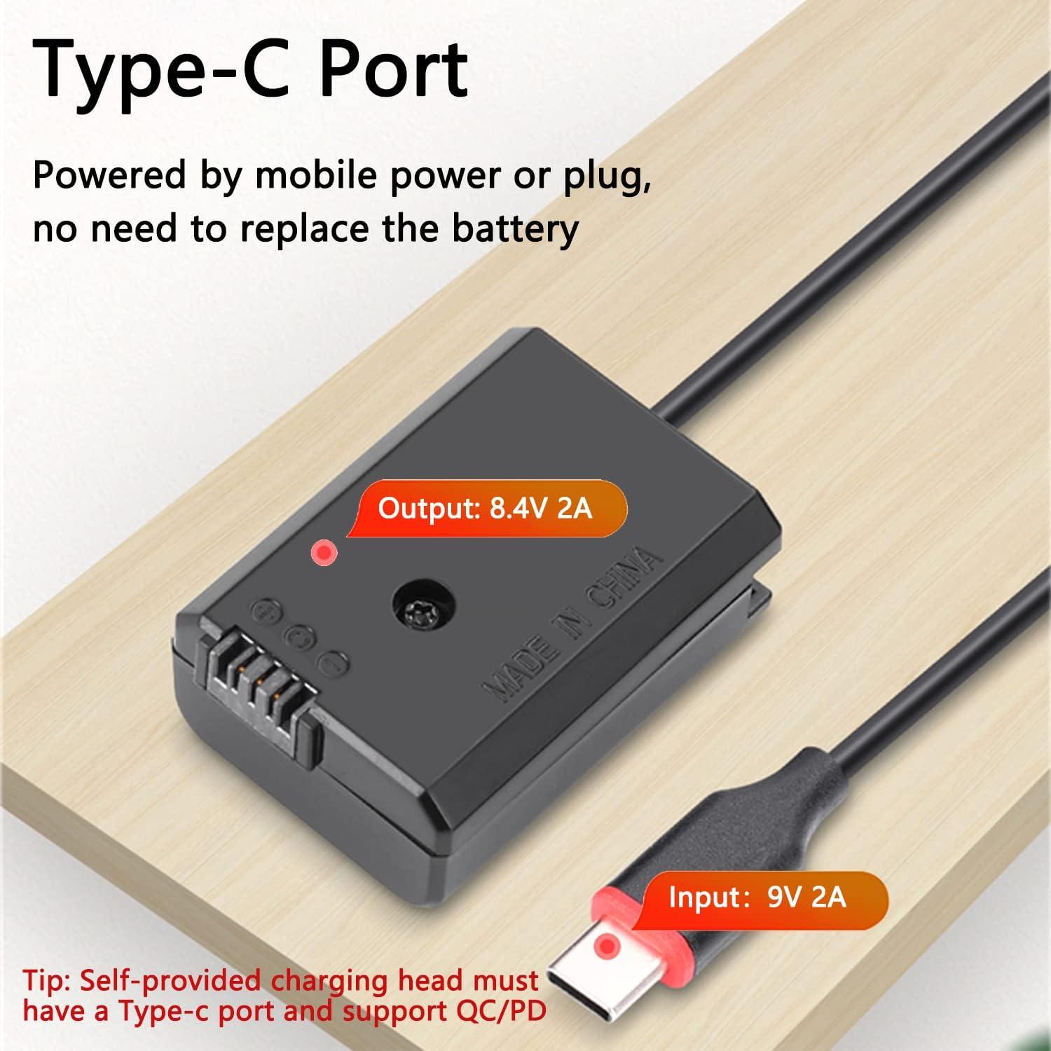 Batería Dummy KingMa NP-FW50 con Cable Tipo-C para Sony