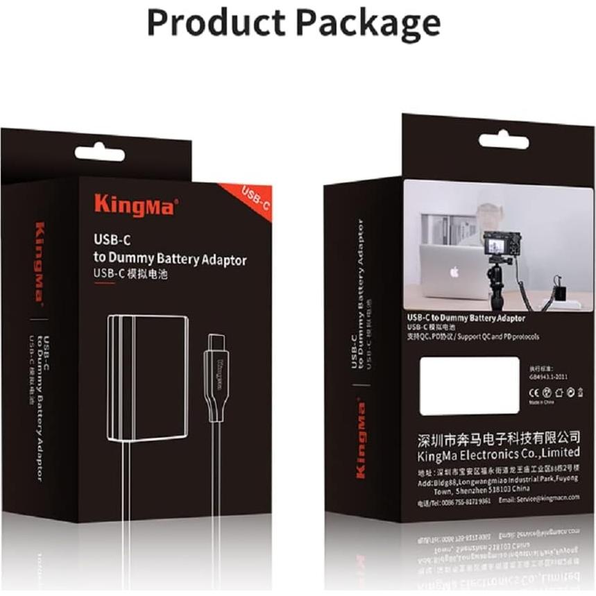 Batería Dummy KingMa NP-FW50 con Cable Tipo-C para Sony