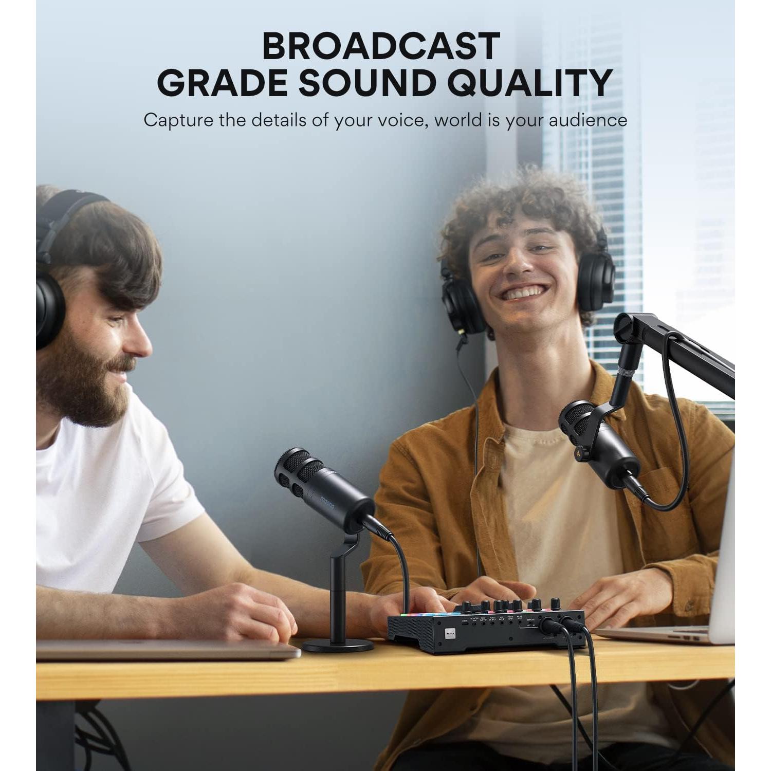 MAONO Gaming Audio Mixer & XLR Dynamic Microphone, Audio Interface with Pro-preamp, RGB, Bluetooth, 48V Phantom Power for Live Streaming, Podcasting, Content Create, Gaming