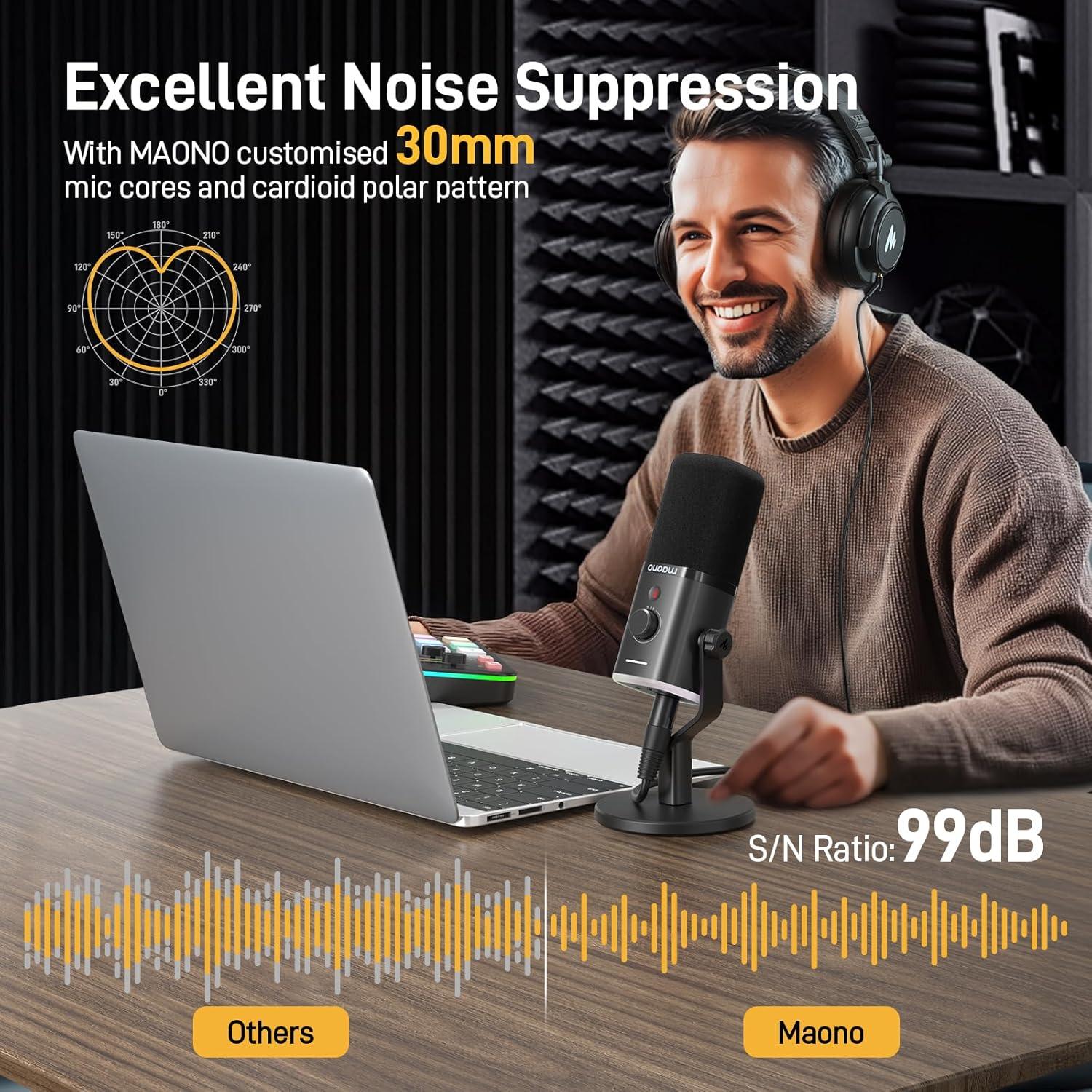 Paquete de Micrófono MAONO PD100X y Maonocaster G1 NEO