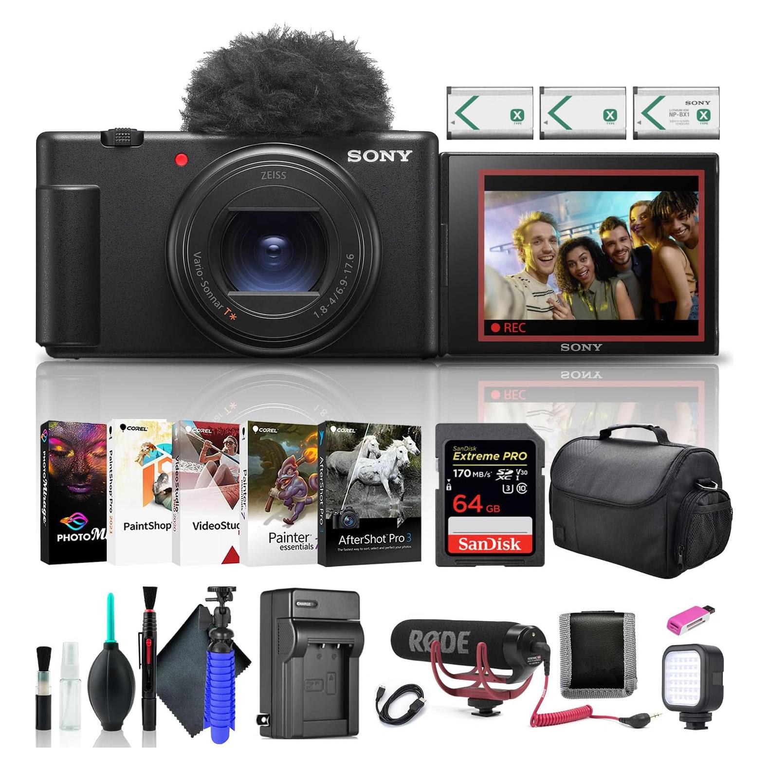 Cámara de Vlog Sony ZV-1 II Negra 20.1MP 4K con Accesorios