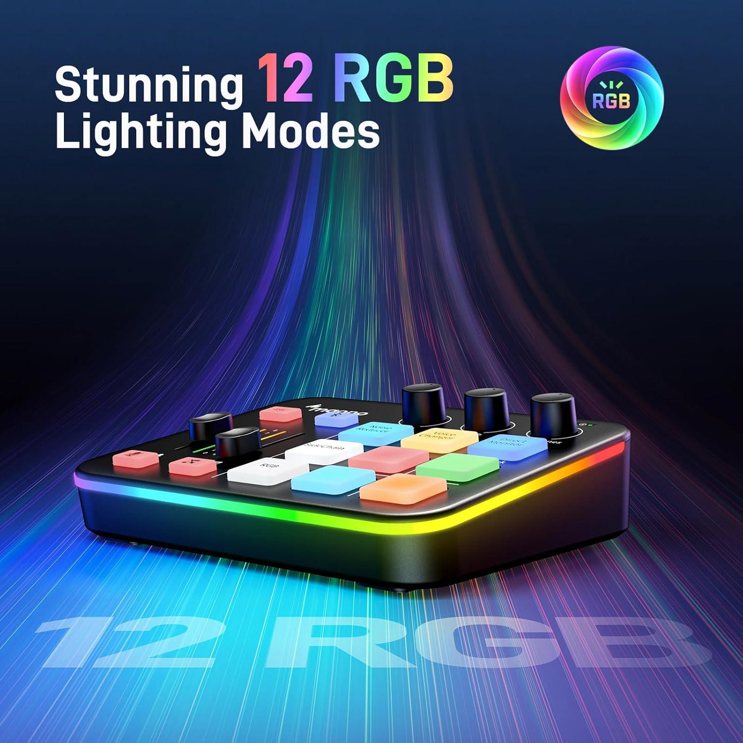 Micrófono Dinámico MAONOCASTER G1 NEO con Mezclador RGB