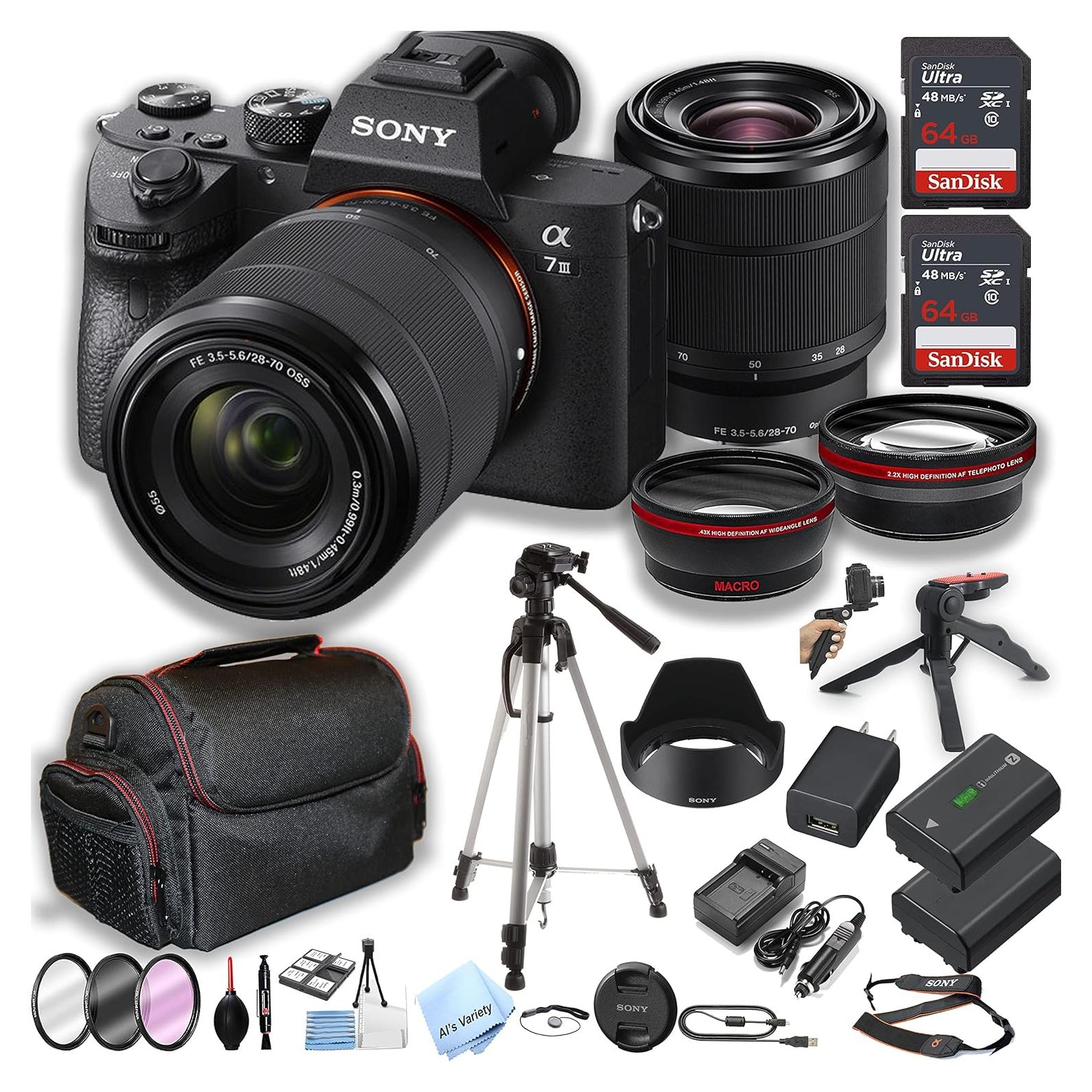 Cámara Sin Espejo Sony Alpha a7 III + Lente 28-70mm + Accesorios