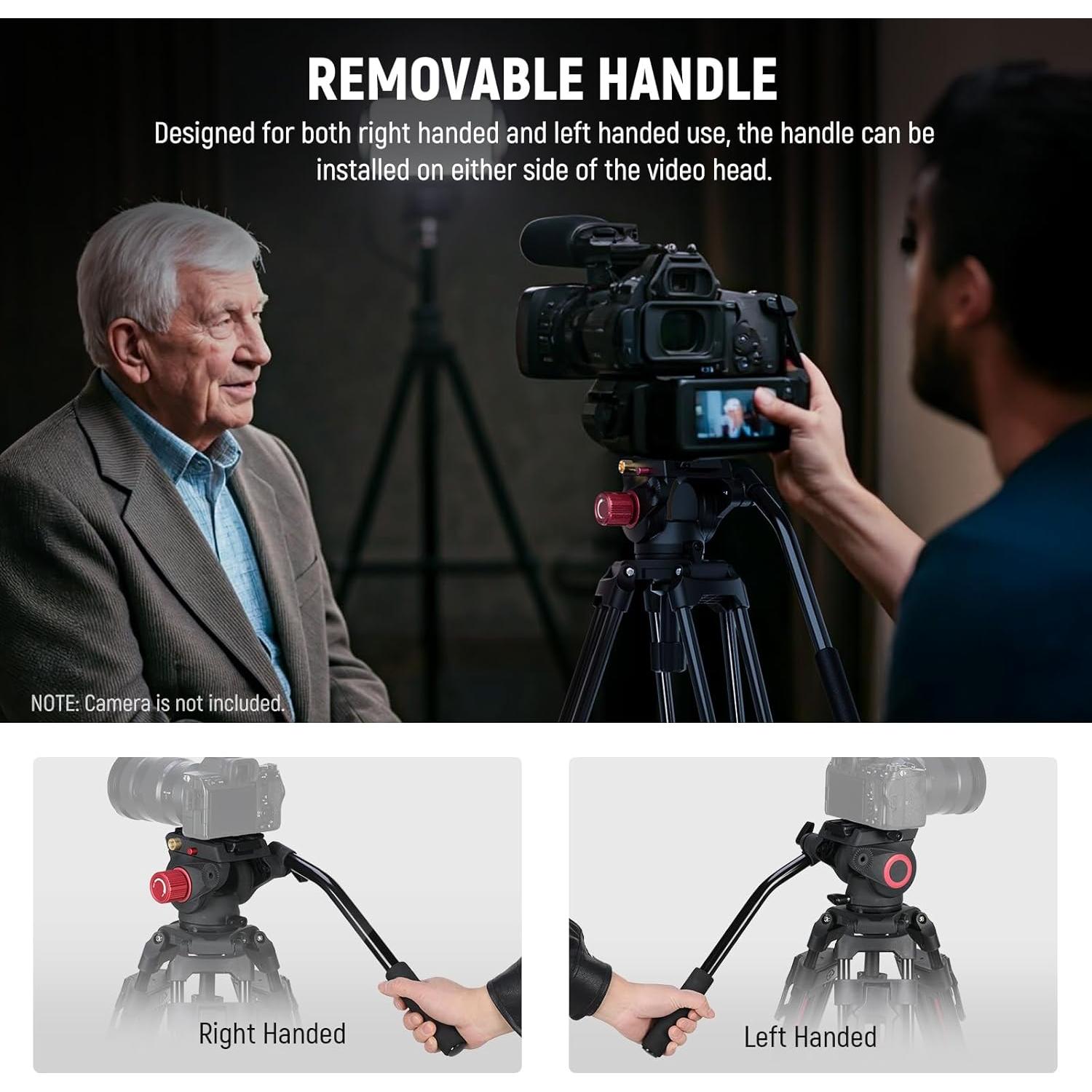 Trípode de Cámara NEEWER LL38 Aluminio 2m 8kg Cabeza Fluida