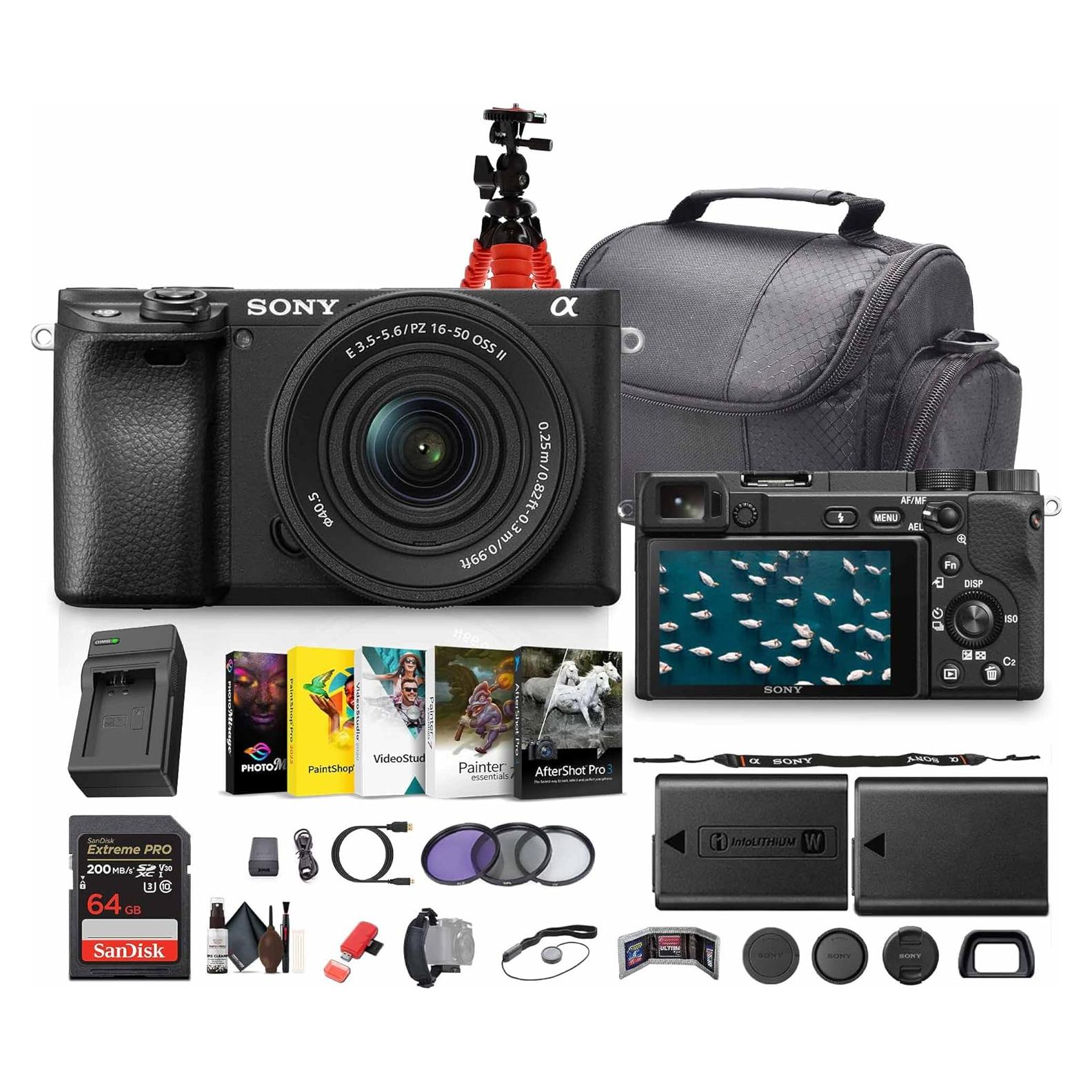 Cámara Sin Espejo Sony a6400 con Lente 16-50mm y Accesorios