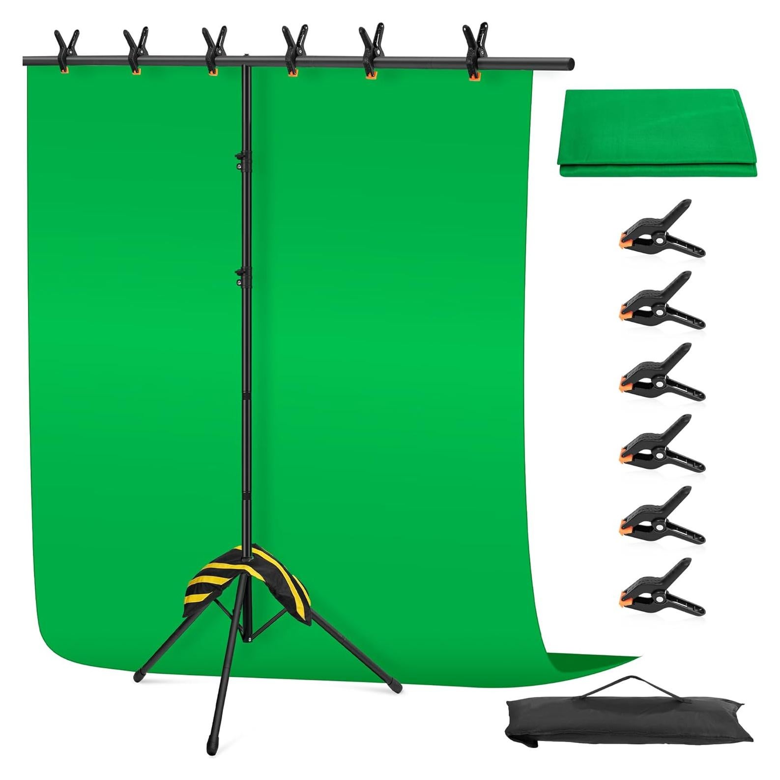 Kit de Fondo Verde Portátil CludPark 2x1.5M con Soporte Ajustable