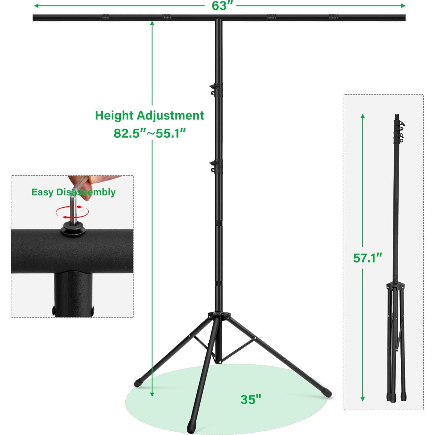 Kit de Fondo Verde Portátil CludPark 2x1.5M con Soporte Ajustable