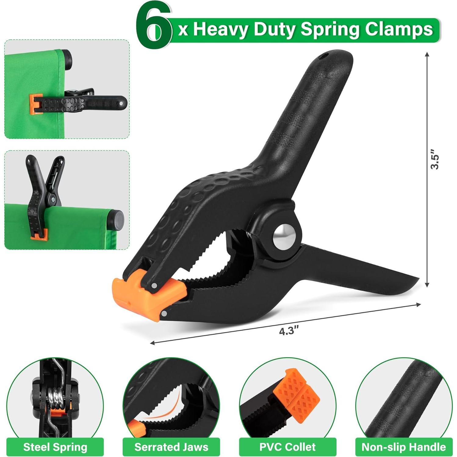 Kit de Fondo Verde Portátil CludPark 2x1.5M con Soporte Ajustable