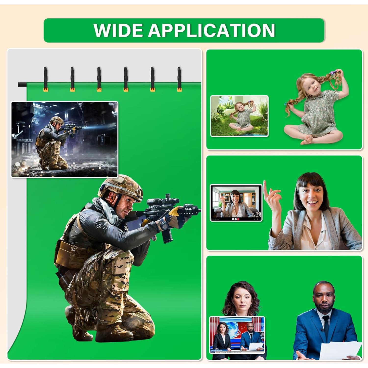 Kit de Fondo Verde Portátil CludPark 2x1.5M con Soporte Ajustable