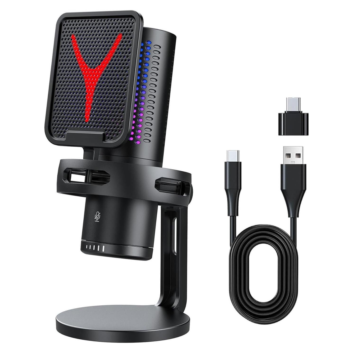 Micrófono USB de Condensador VBESTLIFE con RGB y Filtro Antipop