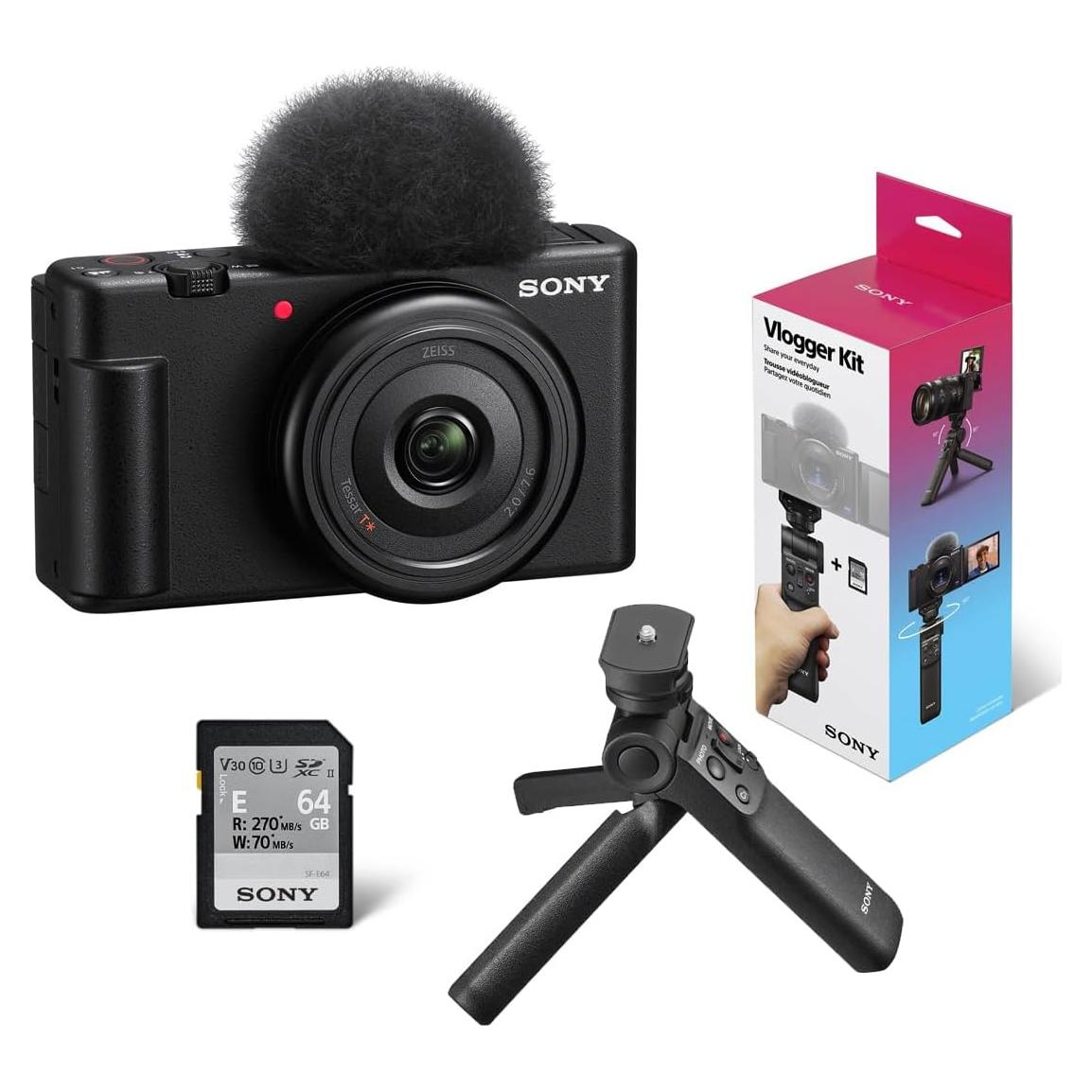 Cámara de Vlogging Sony ZV-1F Negra con Kit ACCVC1