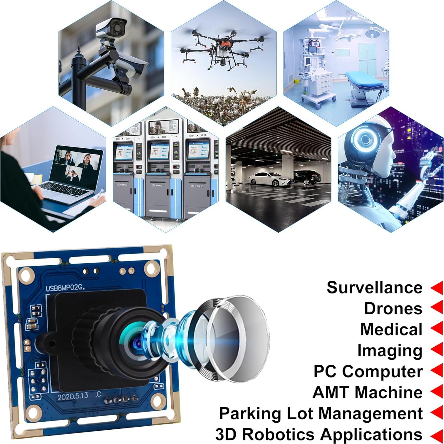 Módulo de Cámara USB Magnolia 8MP IMX179 3264x2448P HD