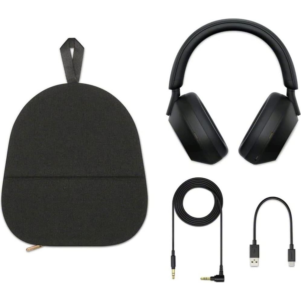 Auriculares Inalámbricos Sony WH-1000XM5 Negro con Estuche y Protección