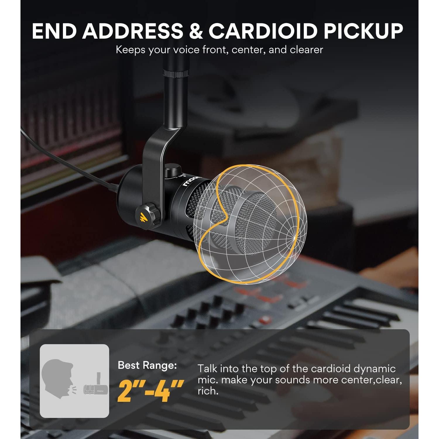 Micrófono de Podcast MAONO PD100U & PM500 Cardioide USB