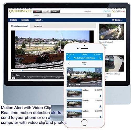 Cámara IP Microseven 4K 8MP Dúo WiFi 2.4/5GHz con Audio