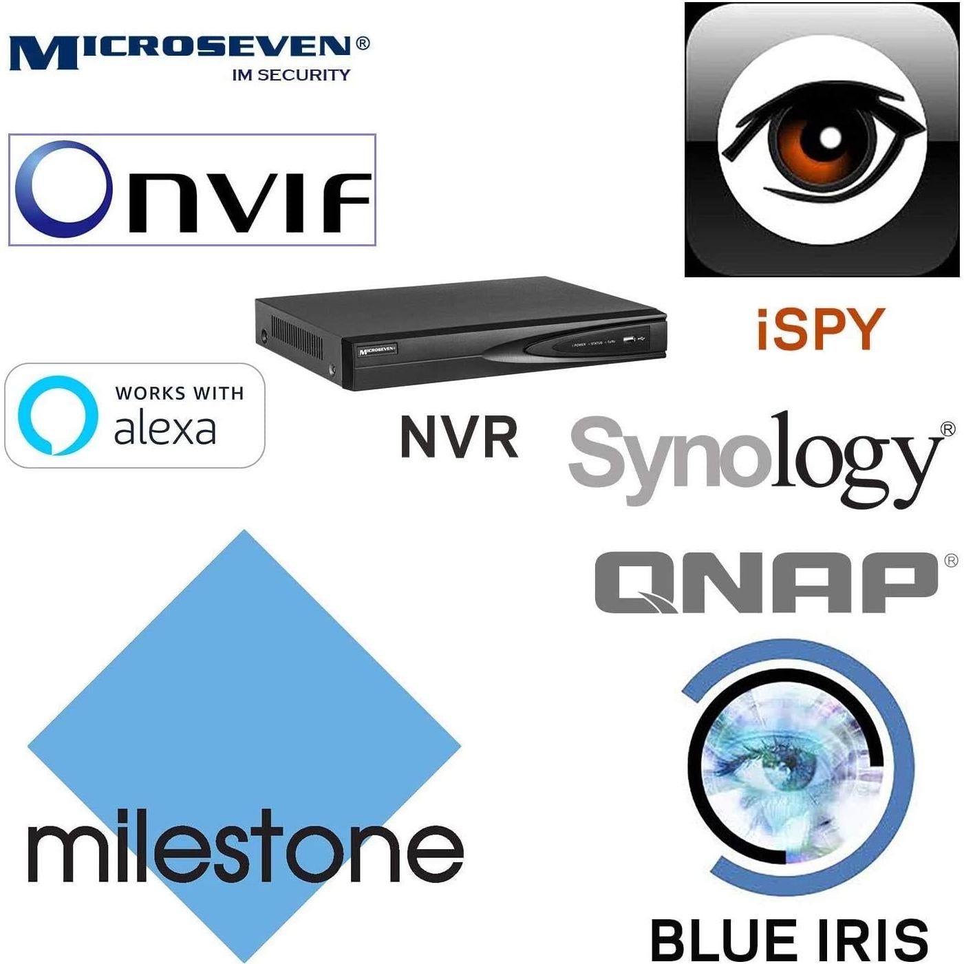 Cámara IP Microseven 4K 8MP Dúo WiFi 2.4/5GHz con Audio