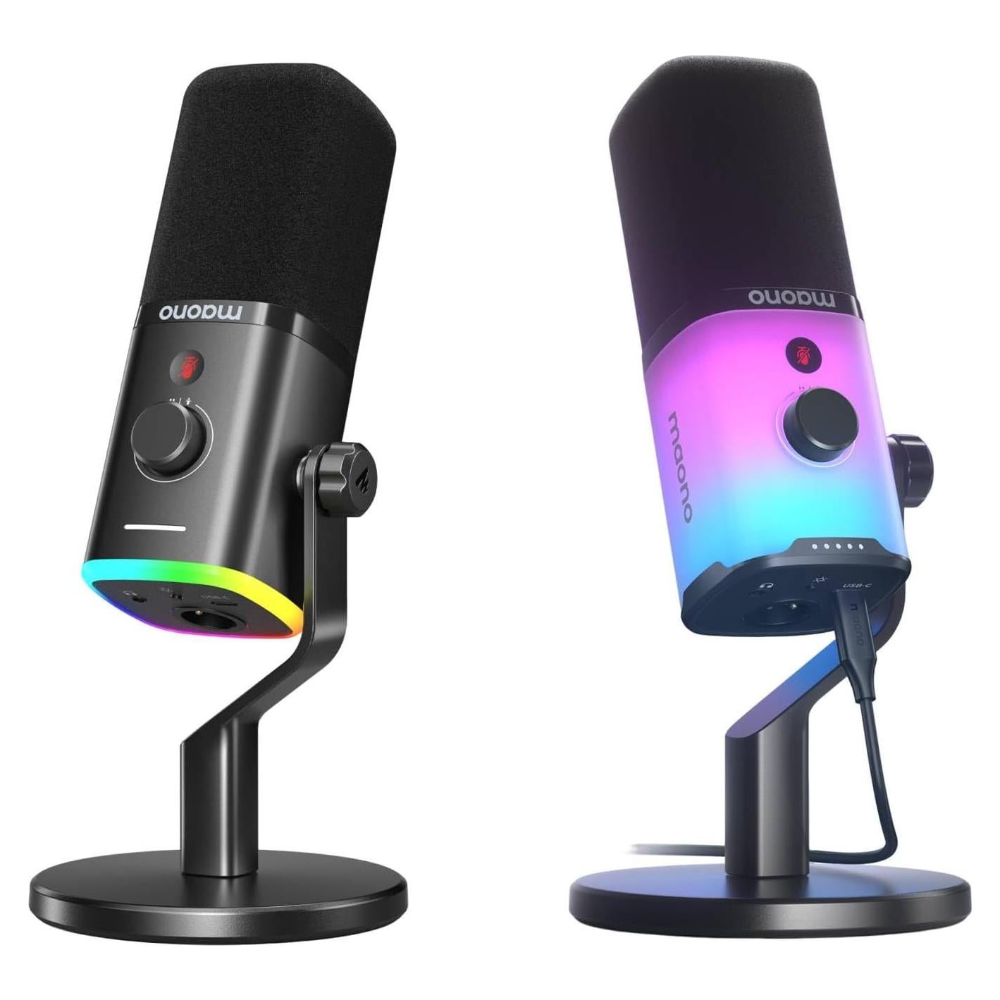 MAONO Dynamic Gaming Microphone: USB XLR Dynamic Computer Microphone with Software-RGB PC Mic for Gamer-Podcast Microphone Kit for Streaming Recording Studio YouTube (PD100