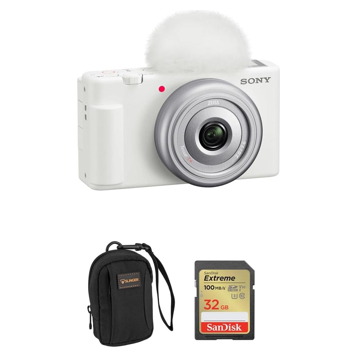 Cámara de Vlogging Sony ZV-1F Blanca con Accesorios