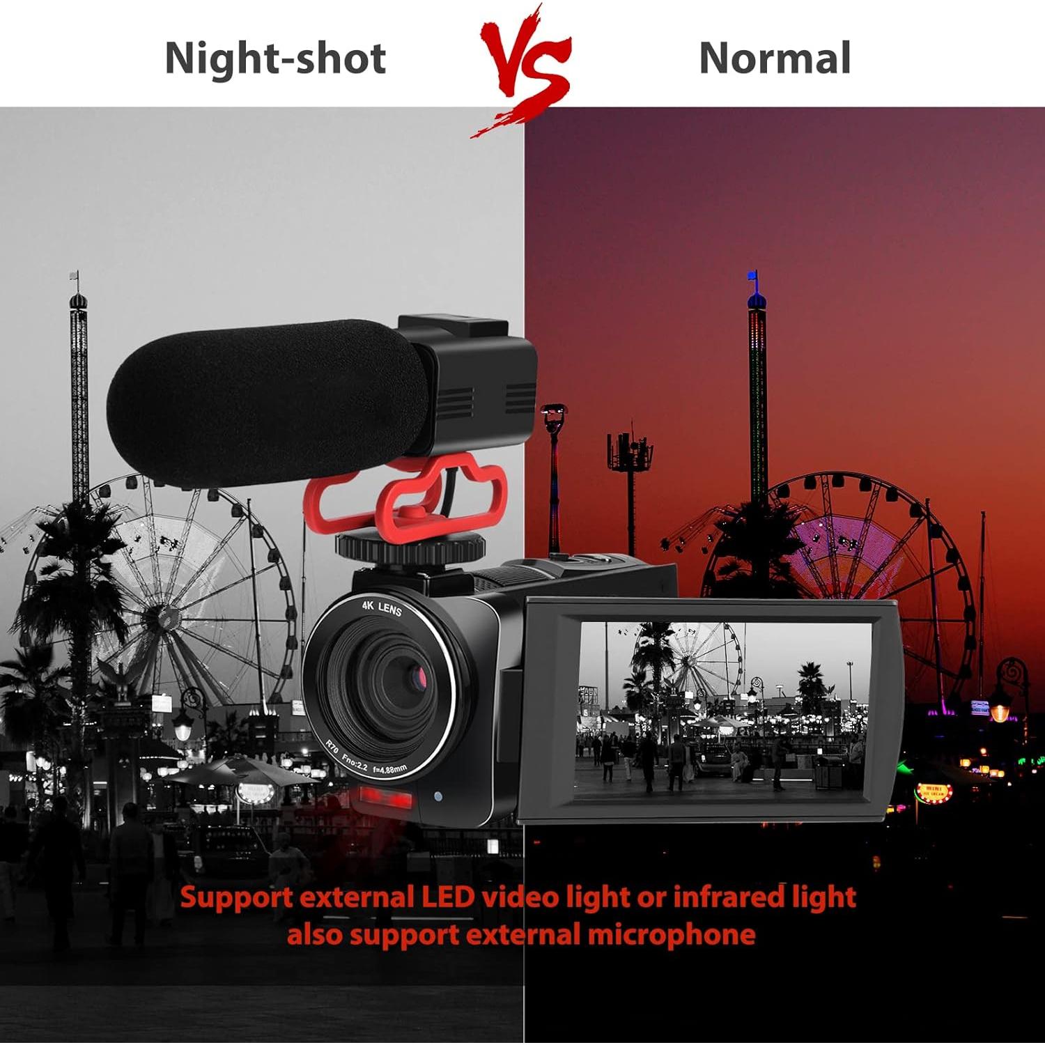 Cámara de Video 4K DEGIPO HDV-P12 30X Zoom WiFi Pantalla Táctil