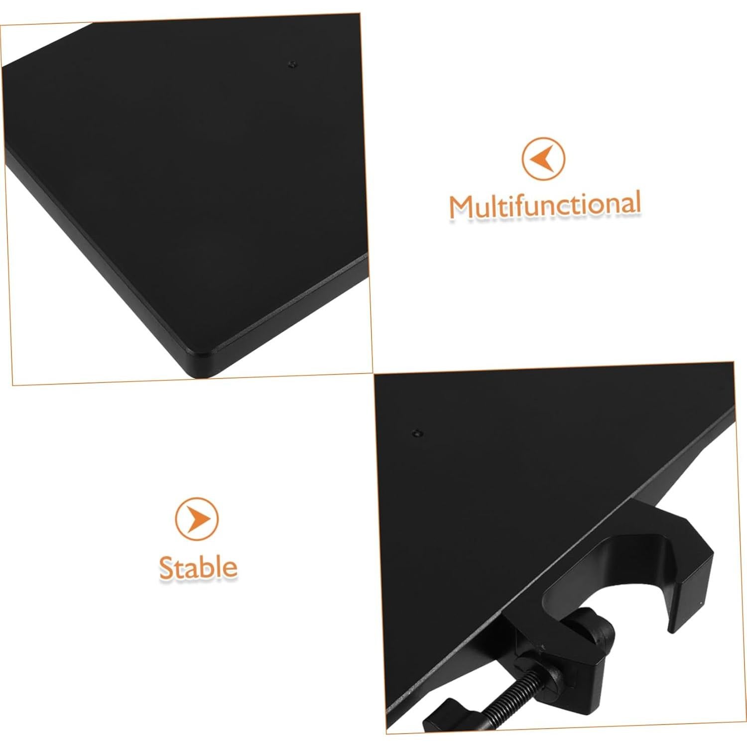 Bandeja de Soporte para Micrófono y Teléfono 4 Pcs - Negro