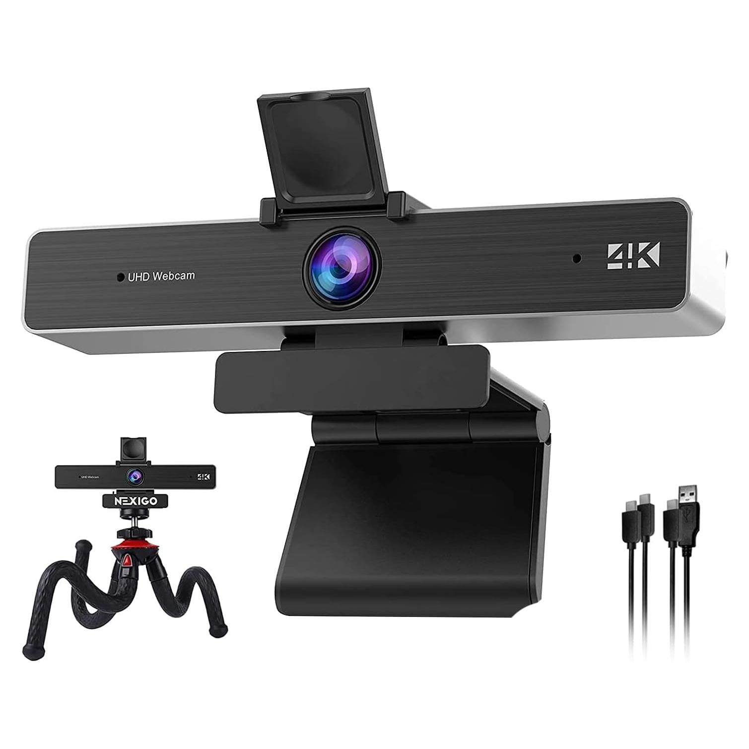 Webcam 4K NexiGo N950P con Control Remoto y Trípode Flexible