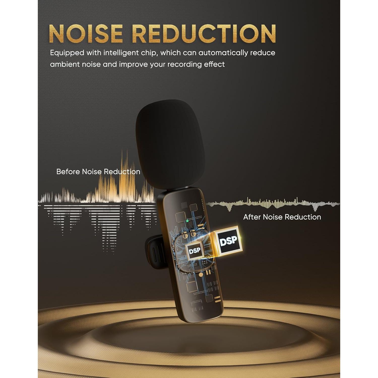 Wireless Lavalier Microphone Compatible with iPhone/iPad/Android Phone/Laptop, IUMAKEVP Plug-Play Lapel Clip-On Mic with Noise Reduction for Video Recording/Live Steam/Interview/TikTok/YouTube(2 Mics)