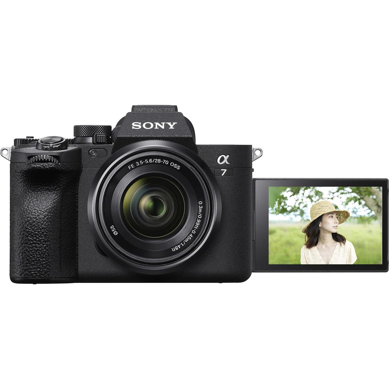 a7 IV Mirrorless Full Frame Camera Body with 28-70mm F3.5-5.6 Lens Kit ILCE-7M4K/B | Official Sony USA Partner Model | Bundle with Deco Gear Photography Case + Tripod + Extra Battery + Charger