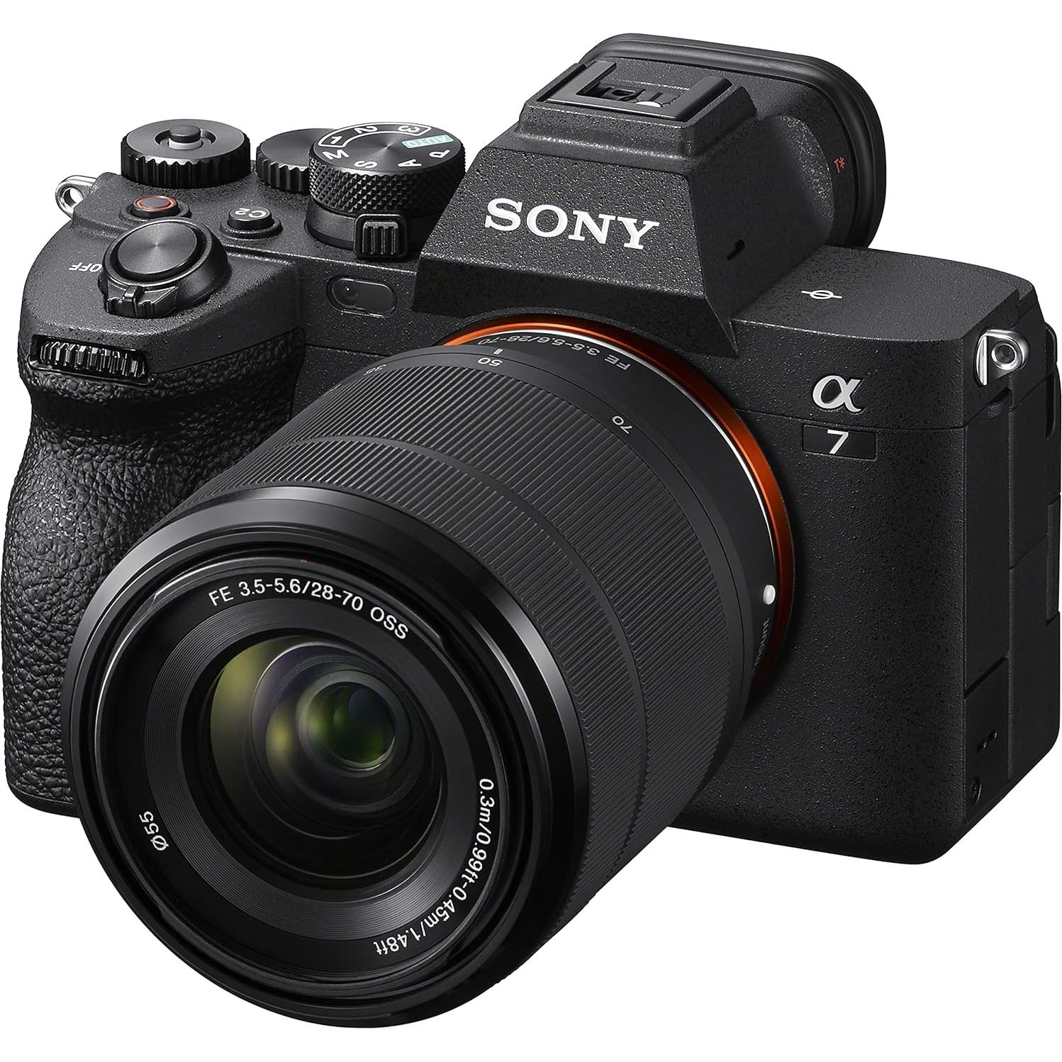 a7 IV Mirrorless Full Frame Camera Body with 28-70mm F3.5-5.6 Lens Kit ILCE-7M4K/B | Official Sony USA Partner Model | Bundle with Deco Gear Photography Case + Tripod + Extra Battery + Charger