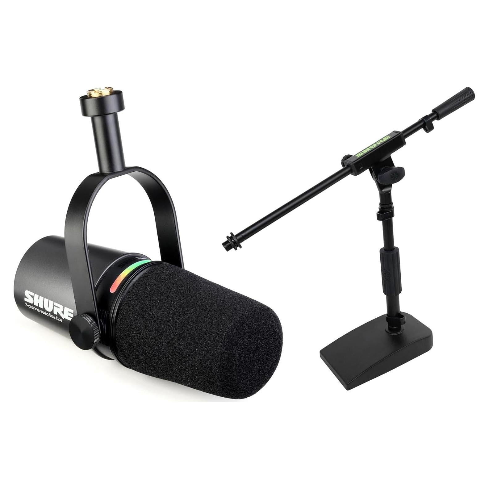 Micrófono USB Shure MV7i para Podcasting con Soporte Compacto