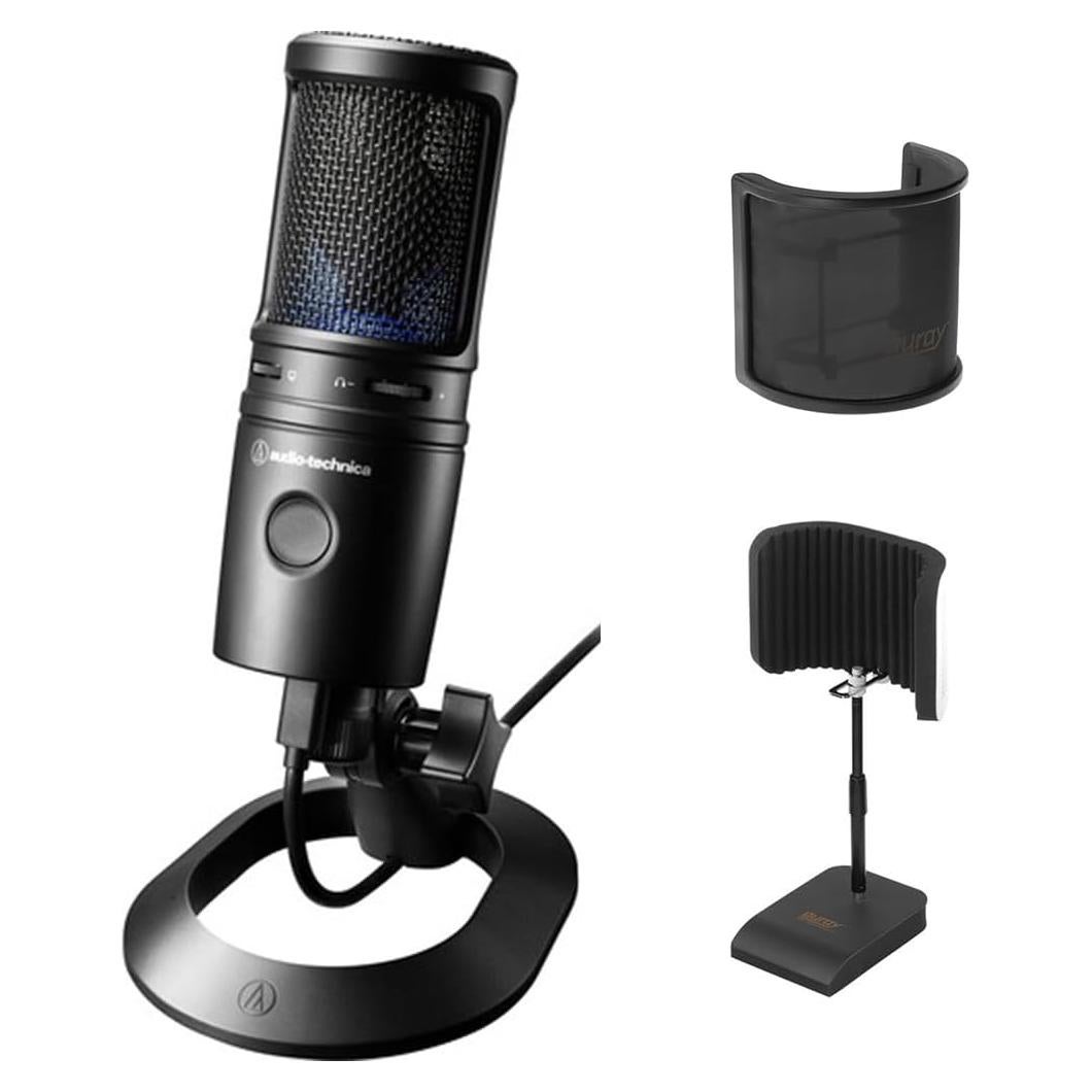 Micrófono de Condensador USB Audio-Technica AT2020USB-X con Soporte