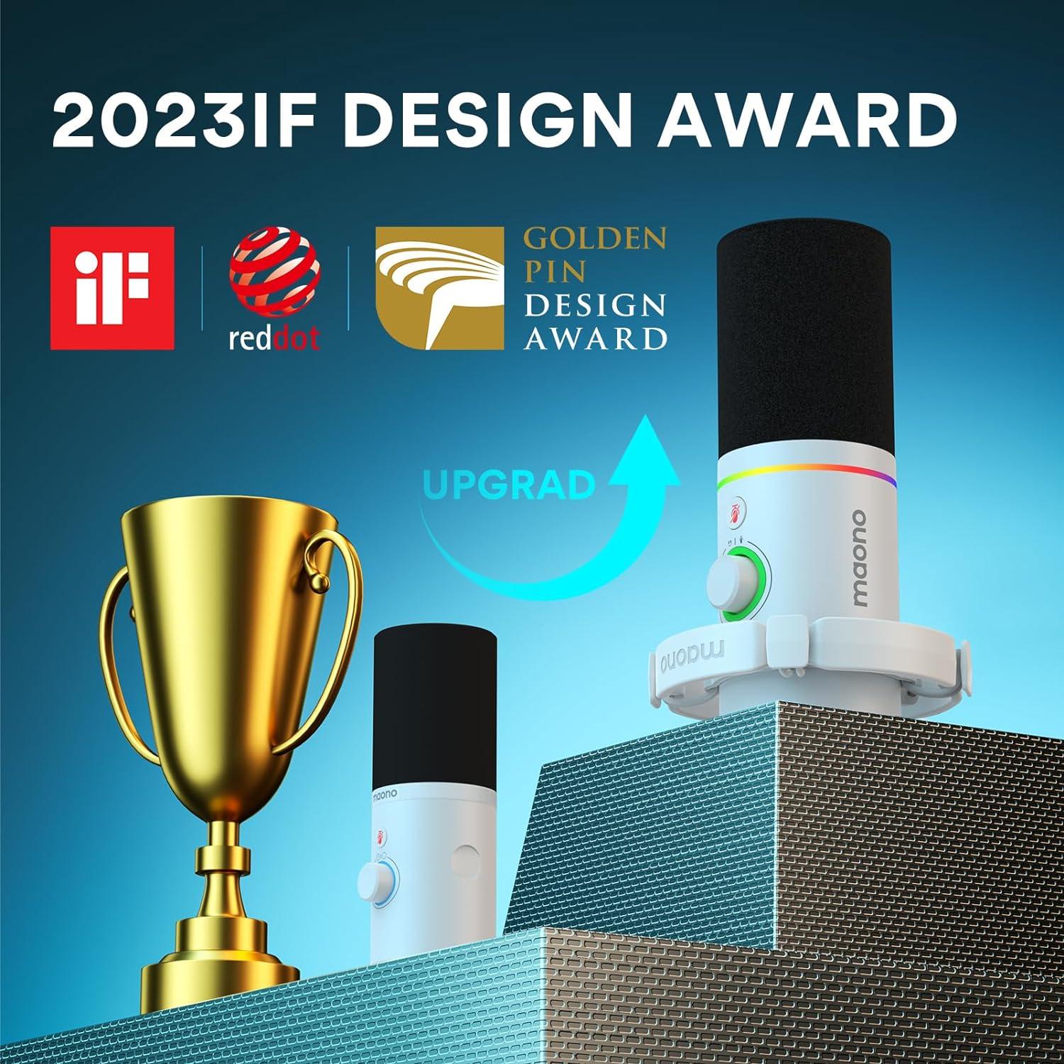 Micrófono USB MAONO para Podcast y Streaming con RGB