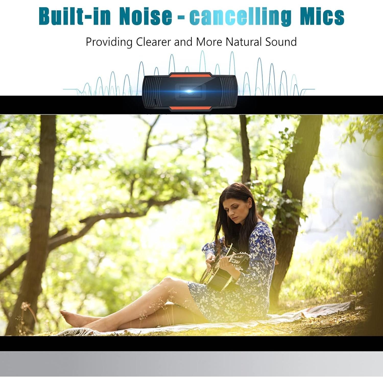 Full HD 2K Webcam with Microphone & Privacy Cover for Dell Latitude D620 Laptop Plug and Play USB Computer Web Camera with Sony Sensor & Autofocus for Streaming/Online Teaching/Video Call/Zoom