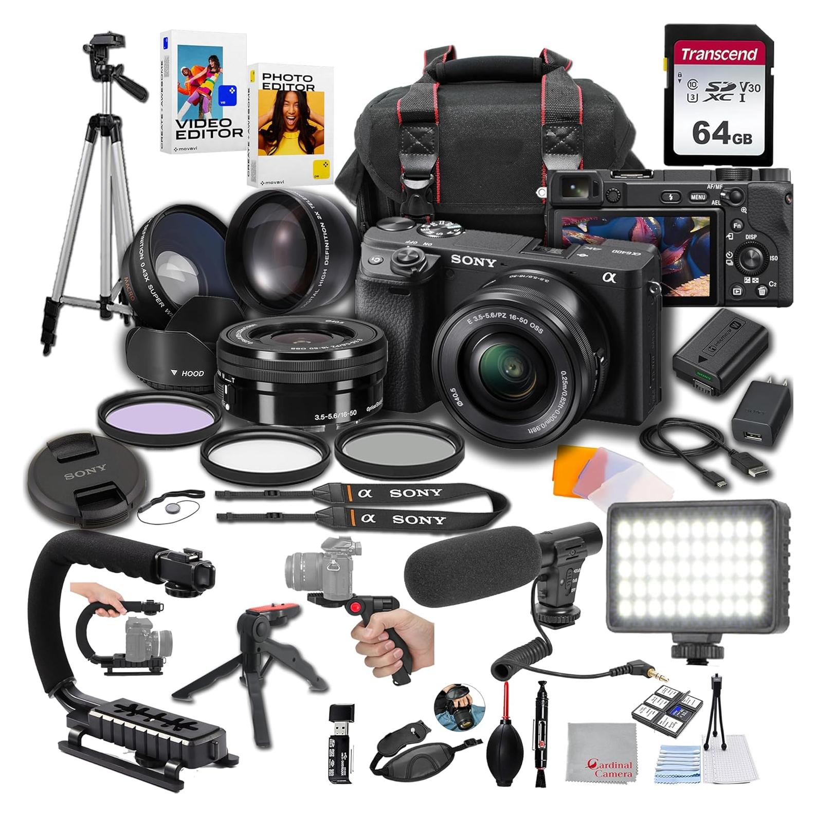 Cámara Sony Alpha a6400 con Lente 16-50mm y Accesorios