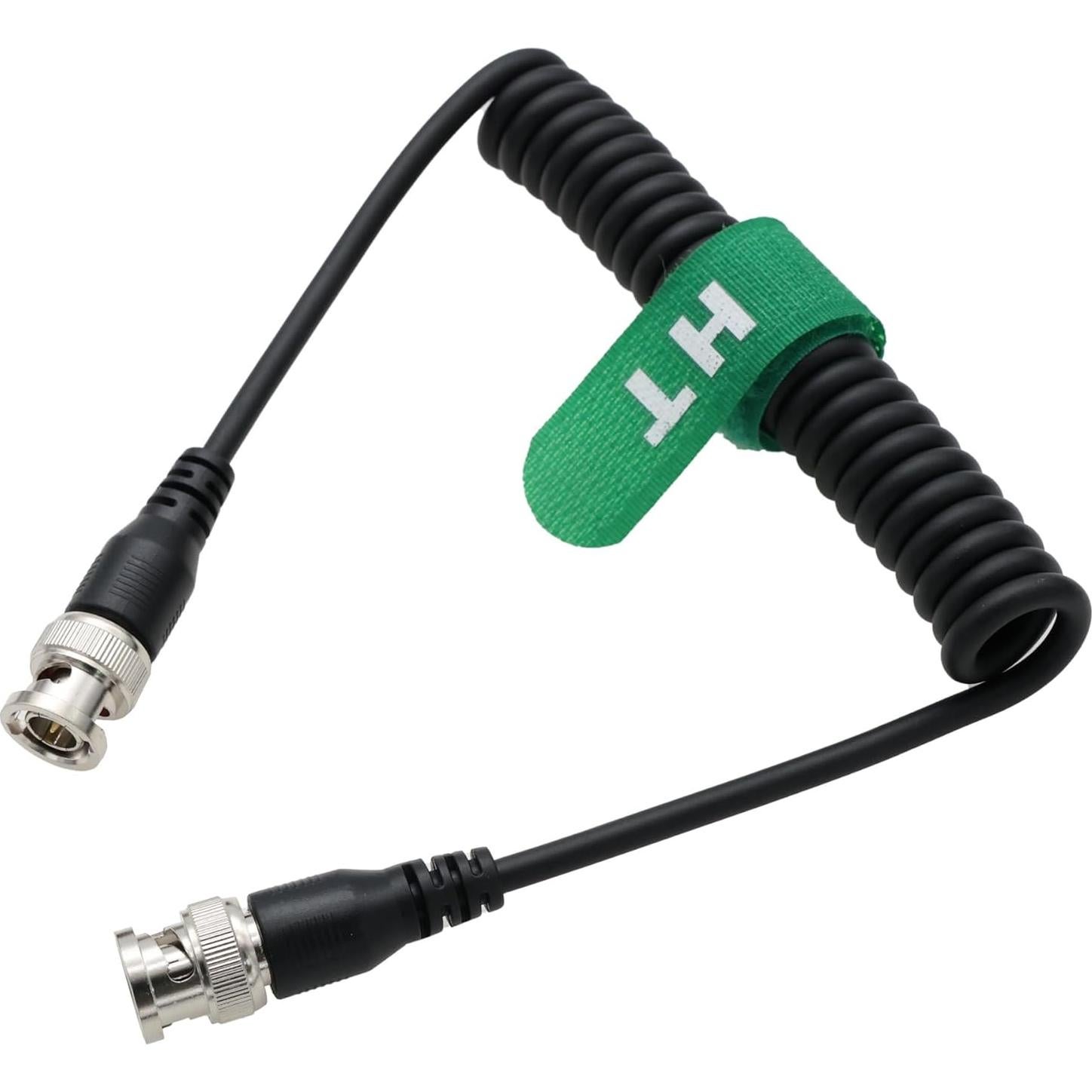 Cable BNC SDI HD 3G Enrollado 30cm a 60cm HangTon Connect