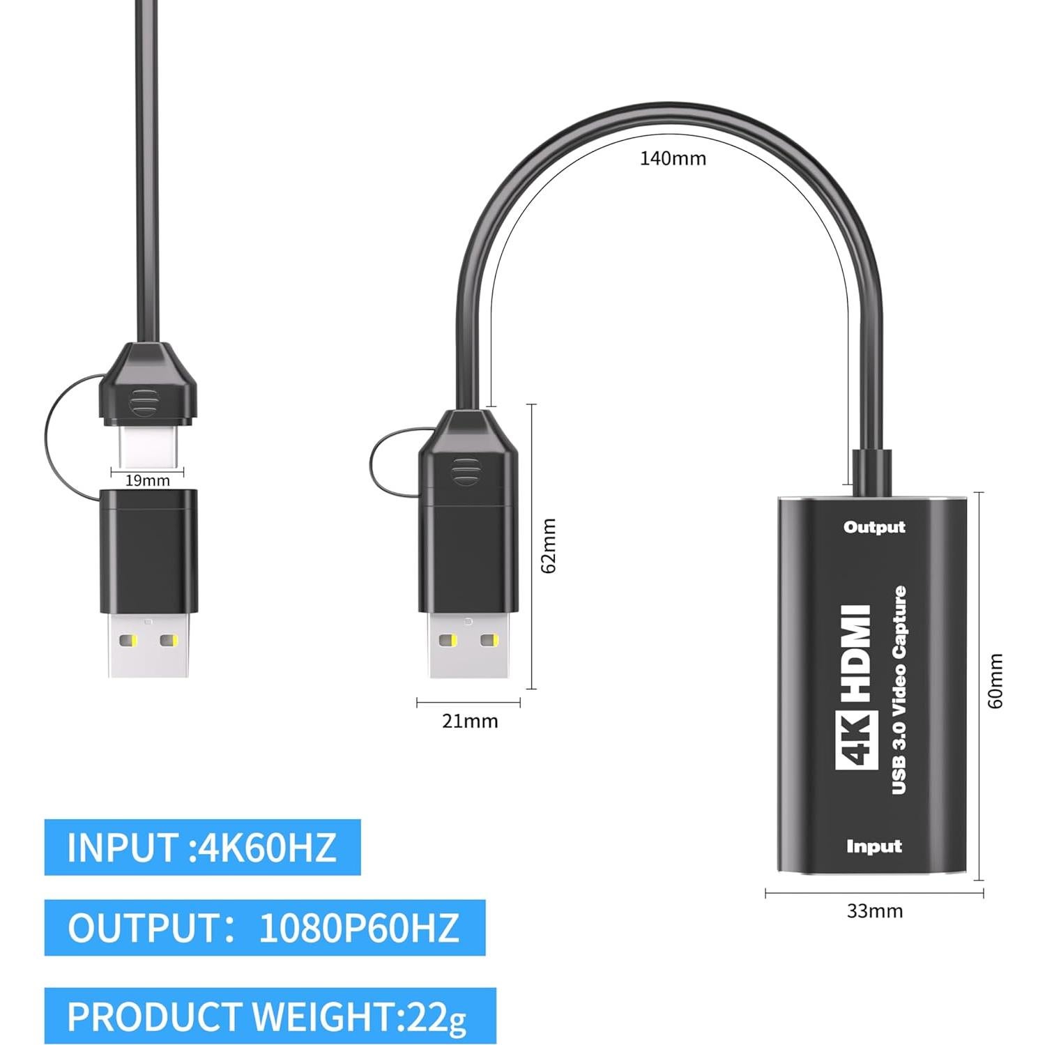 Tarjeta de Captura HDMI 4K TLsiwio para Streaming 1080P 60FPS