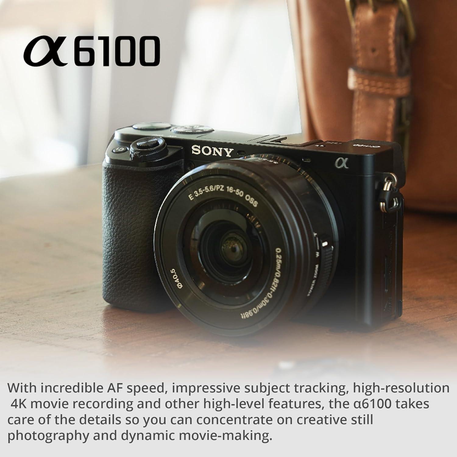 Cámara Sin Espejo Sony Alpha a6100 APS-C 24.2MP con Lentes 16-50mm y 55-210mm