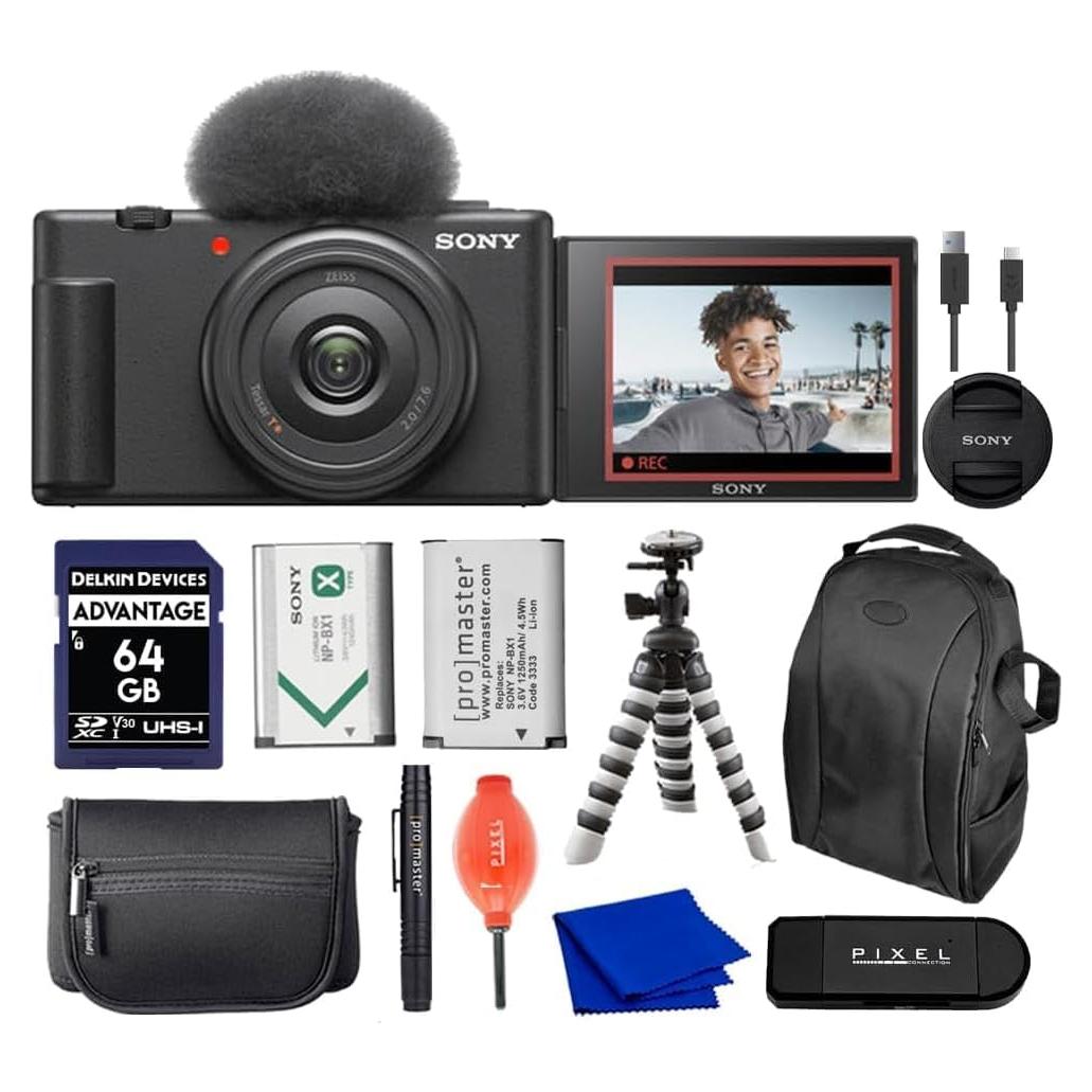 Cámara Vlog Sony ZV-1F Negra con Accesorios Avanzados