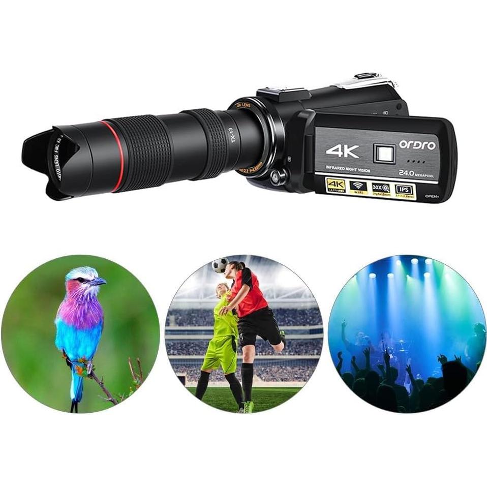 Cámara de Video 4K ORDRO AC3 con Zoom 12X y WiFi