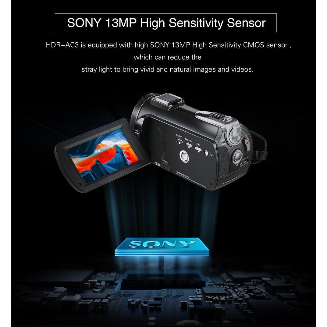 Cámara de Video 4K ORDRO AC3 con Zoom 12X y WiFi