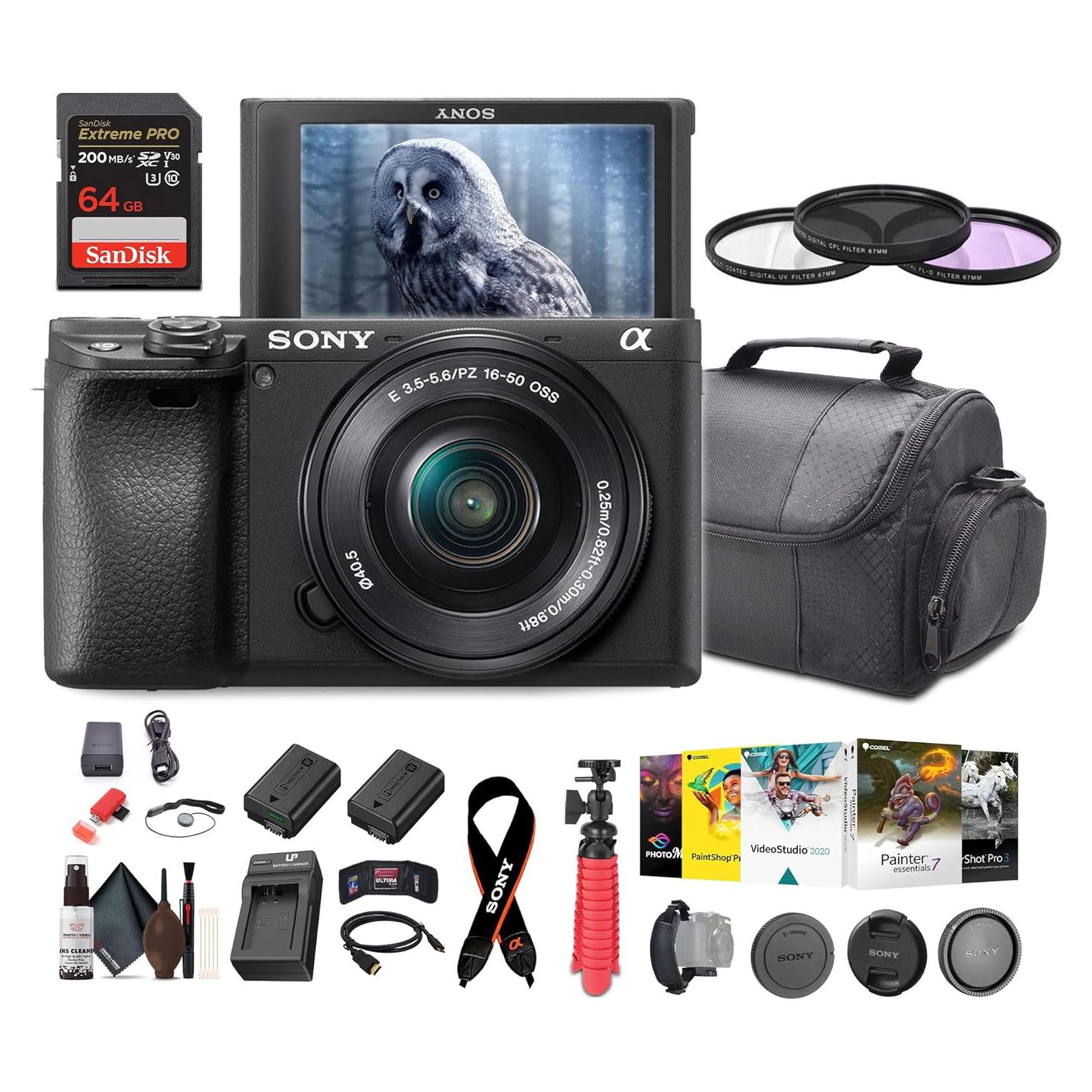 Cámara Sin Espejo Sony a6400 con Lente 16-50mm y Accesorios