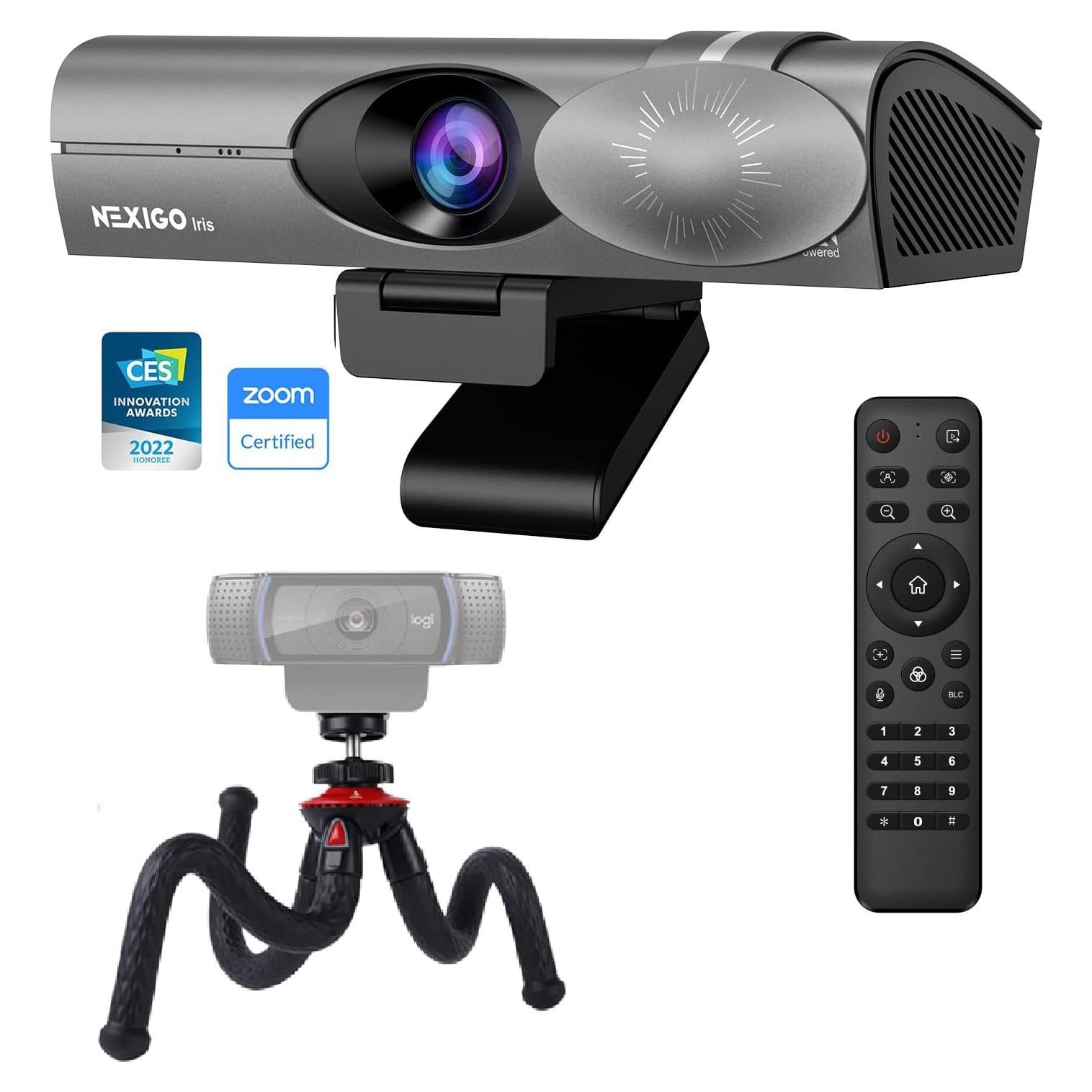 Webcam 4K NexiGo Iris con Sensor Sony, HDR, PiP y Control Remoto