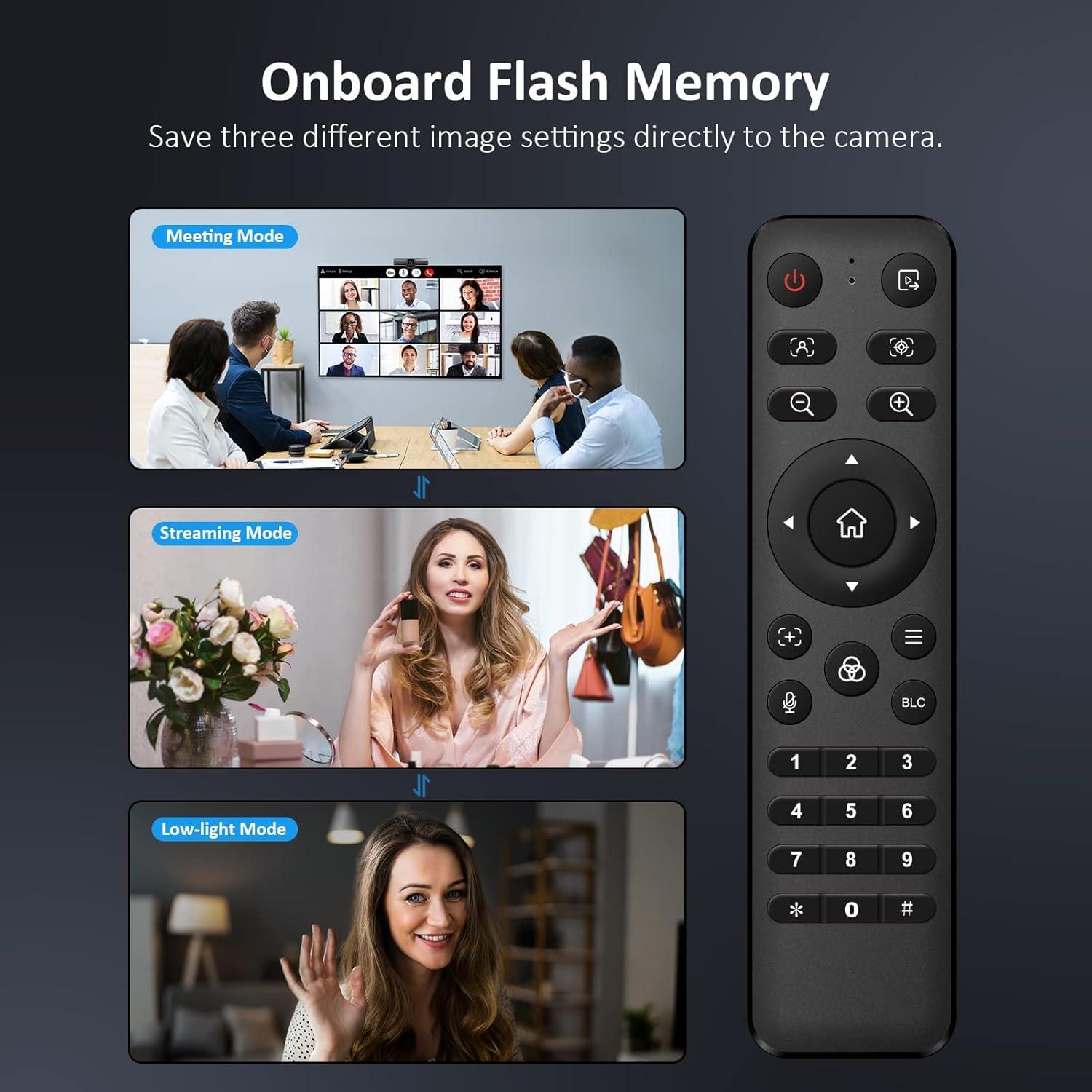 Webcam 4K NexiGo Iris con Sensor Sony, HDR, PiP y Control Remoto