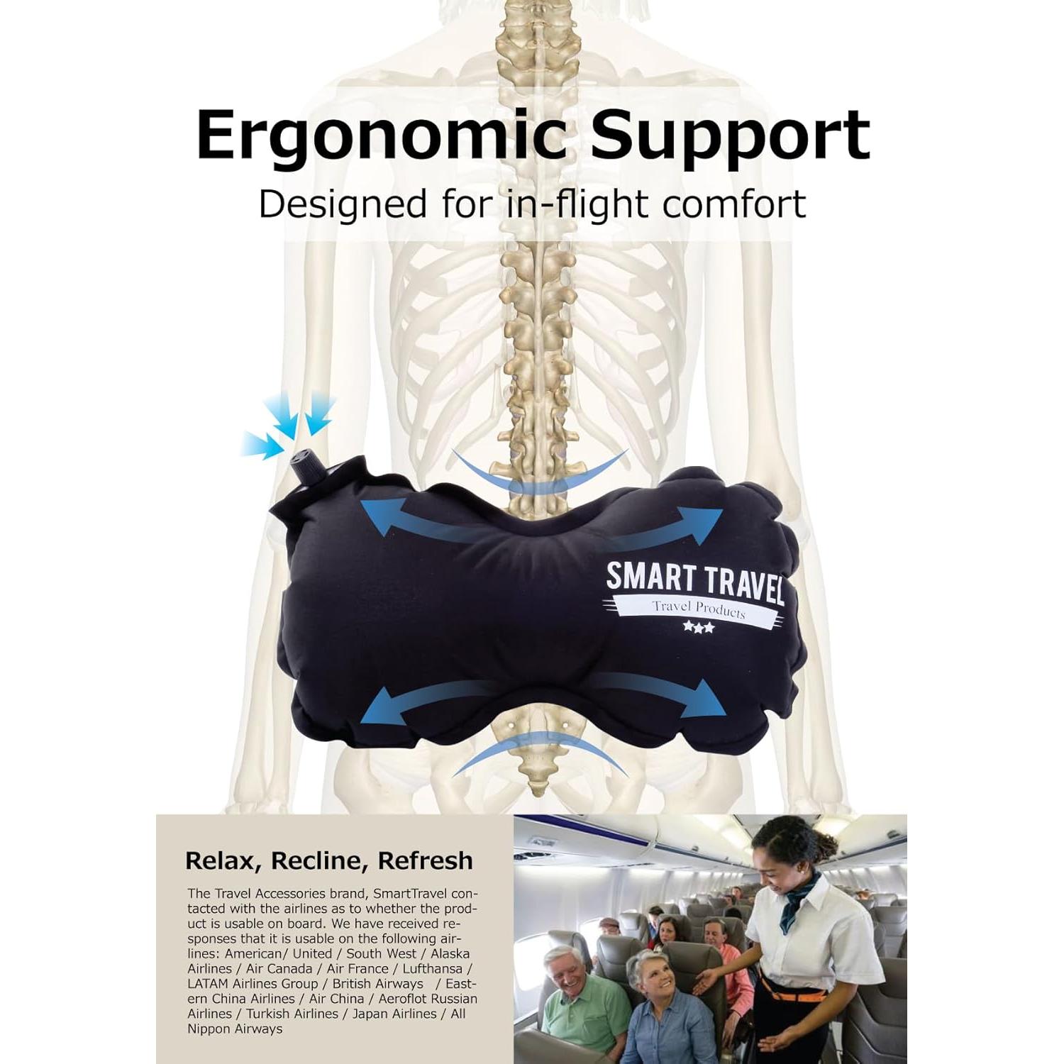 Almohada Lumbar Inflable Smart Travel Espuma Viscoelástica