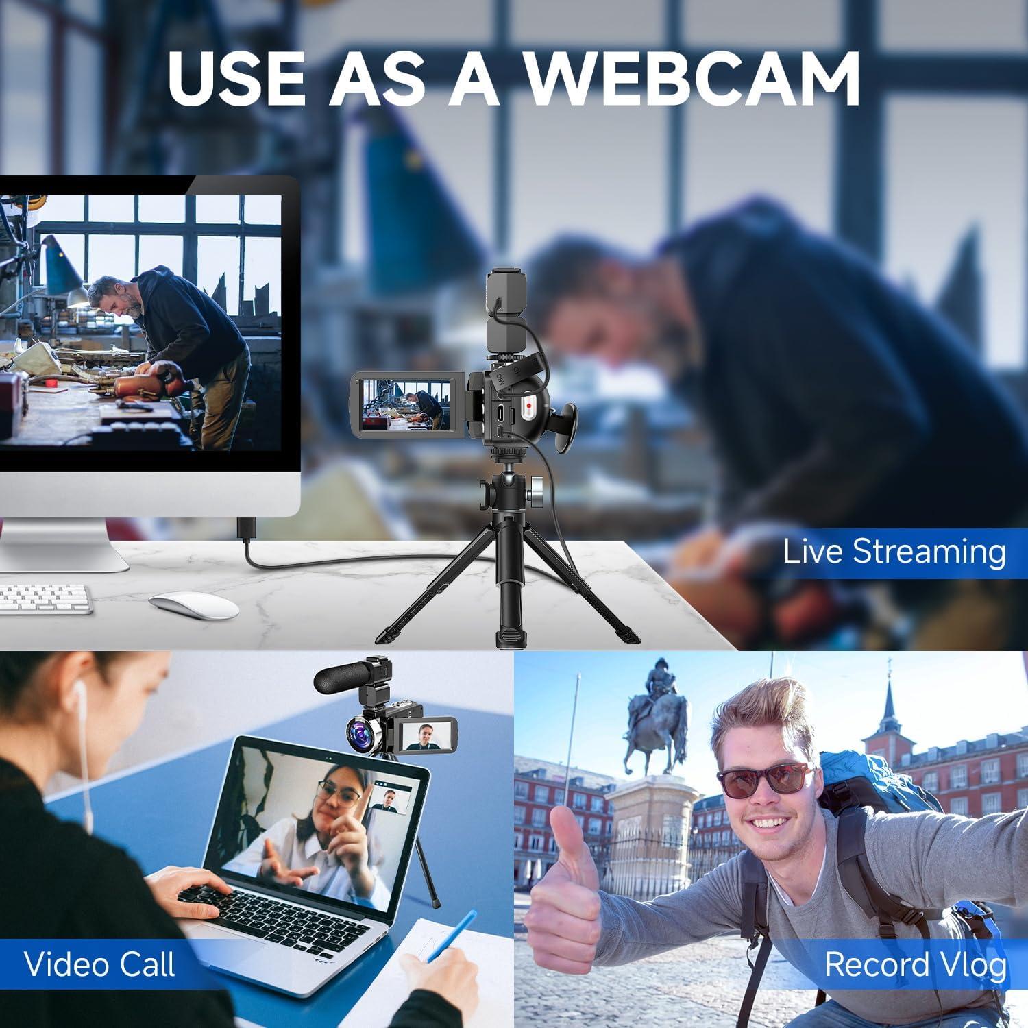 Cámara de Video 4K Dumjug HDV1305 48MP Pantalla 3.5"