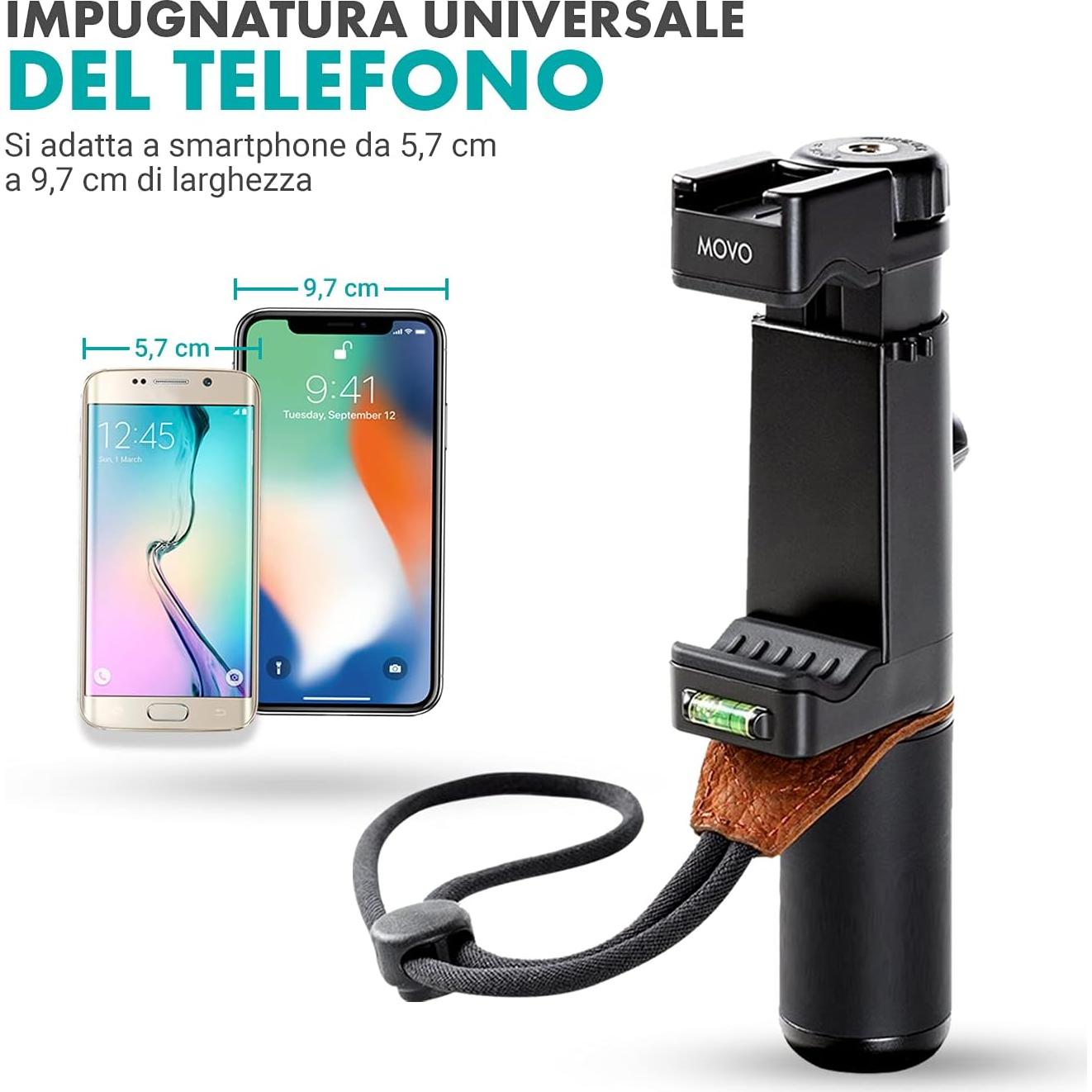 Kit de Vlogging Movo V7+ para iPhone y Samsung con Micrófono y Luz LED