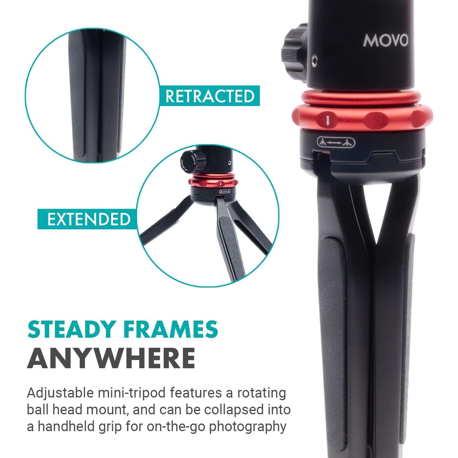 Kit de Vlogging Movo iVlog1-IP para iPhone 15/16 - Micrófono, Trípode, Luz LED