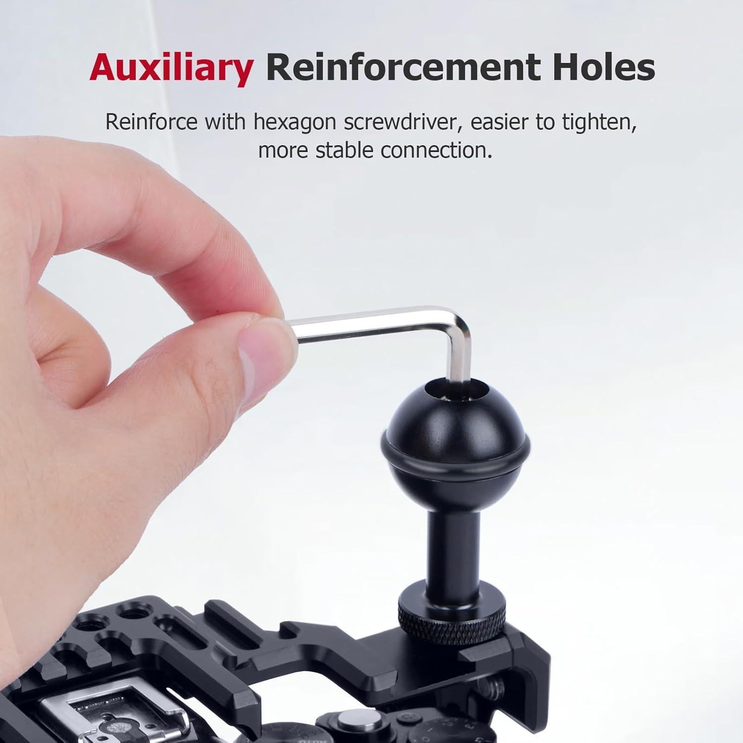 Adaptador de Cabeza Esférica Mechrig 1" con Rosca 1/4"-20