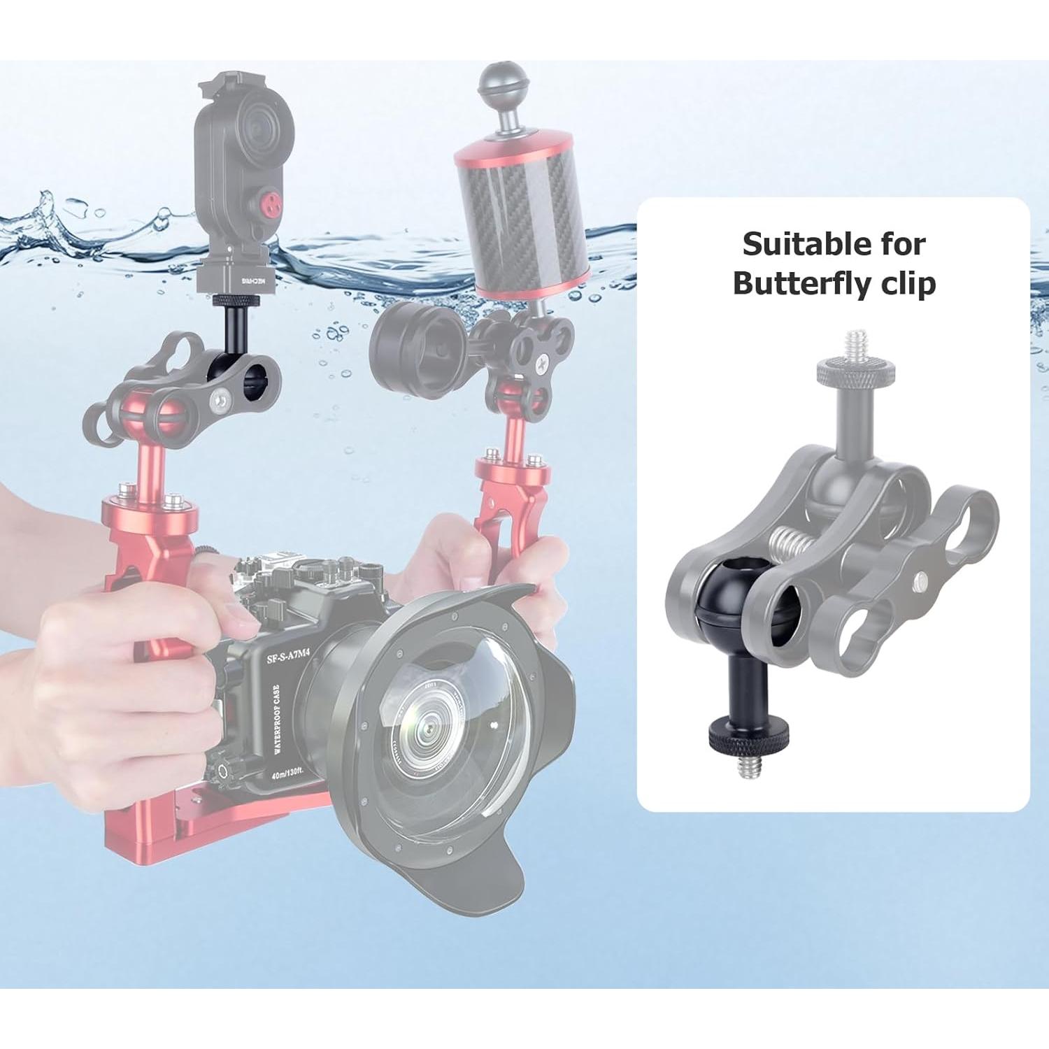 Adaptador de Cabeza Esférica Mechrig 1" con Rosca 1/4"-20